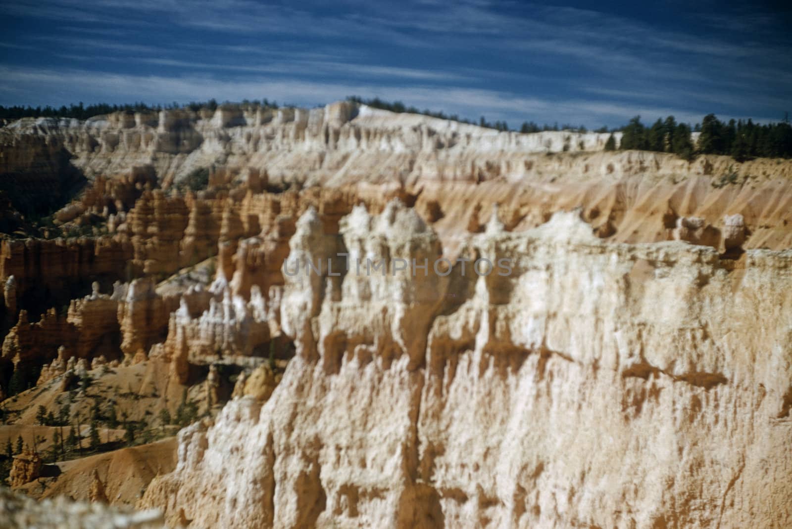 View of sedimentary rock formations in Bryce canyon national park, USA
