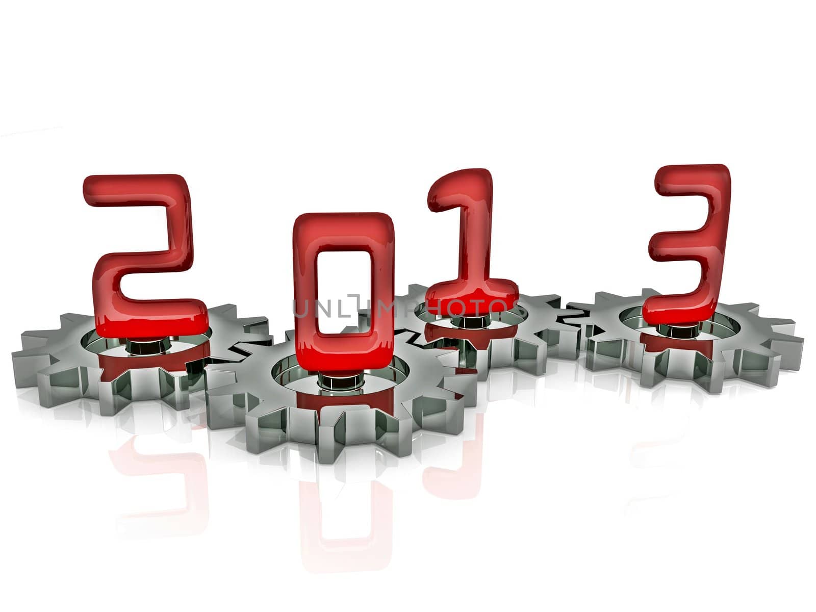 Happy New Year 2013 in Chrome and Red by RichieThakur
