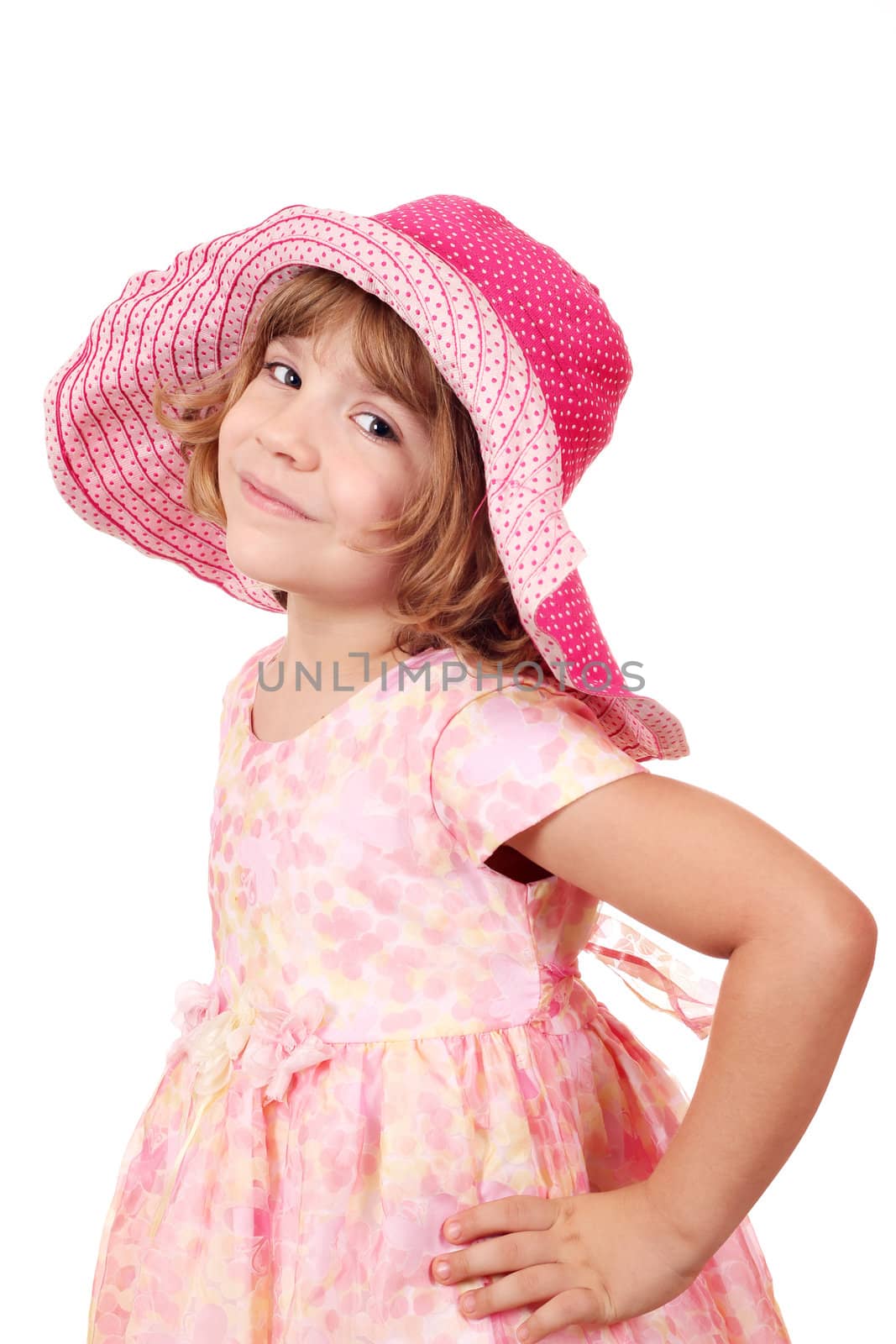 beautiful little girl with big hat