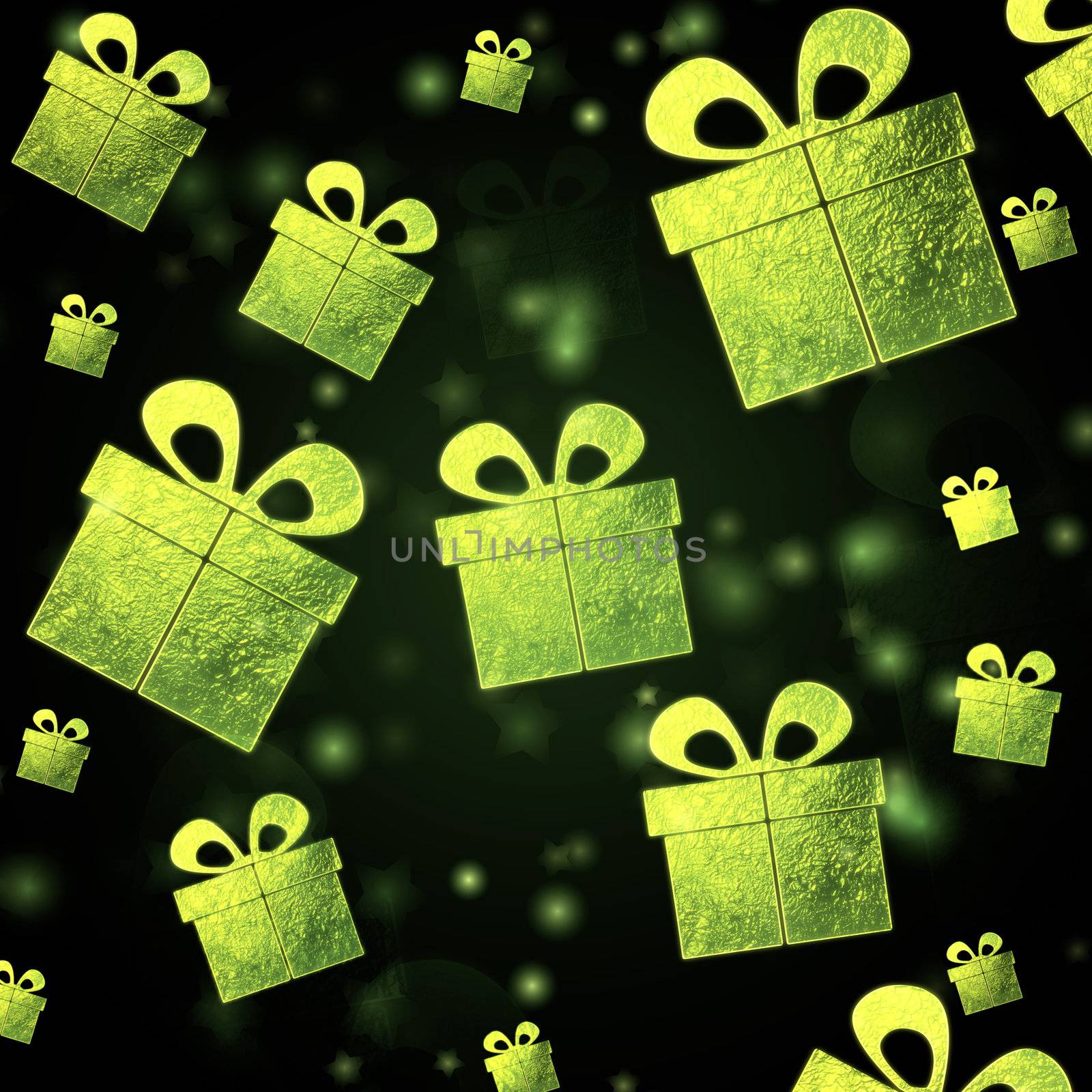 abstract background with green presents by marinini