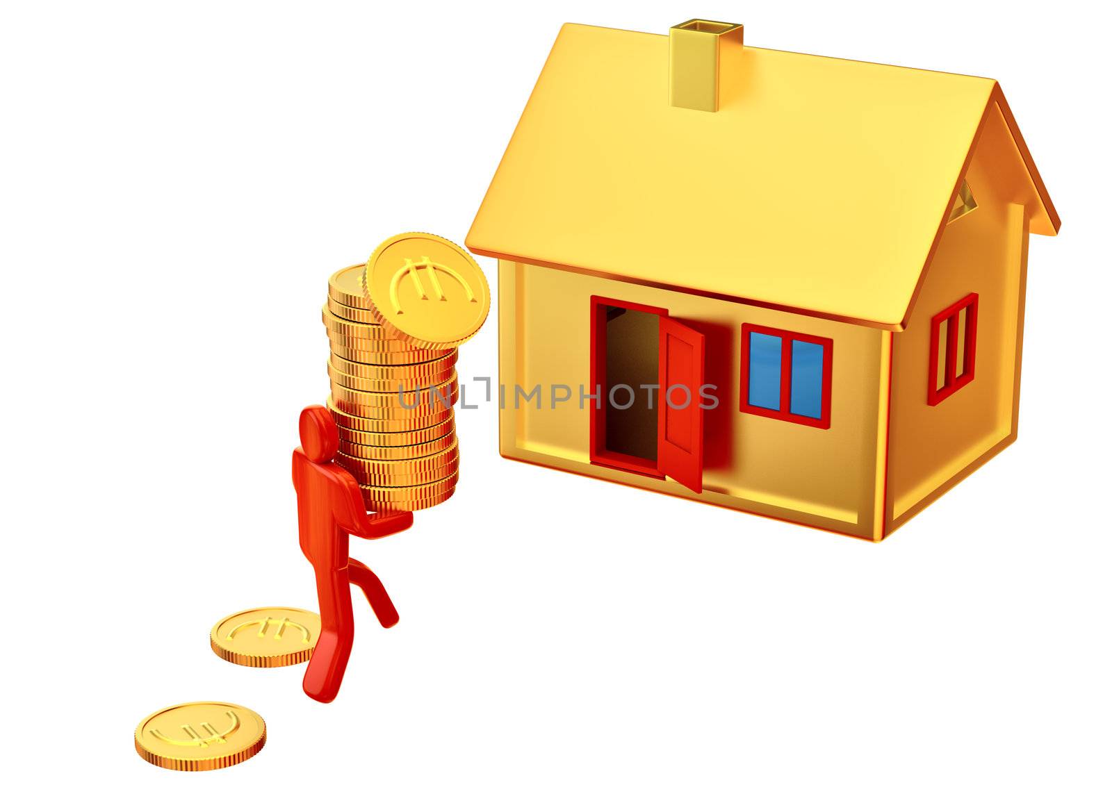 Person invest euro in his future house
