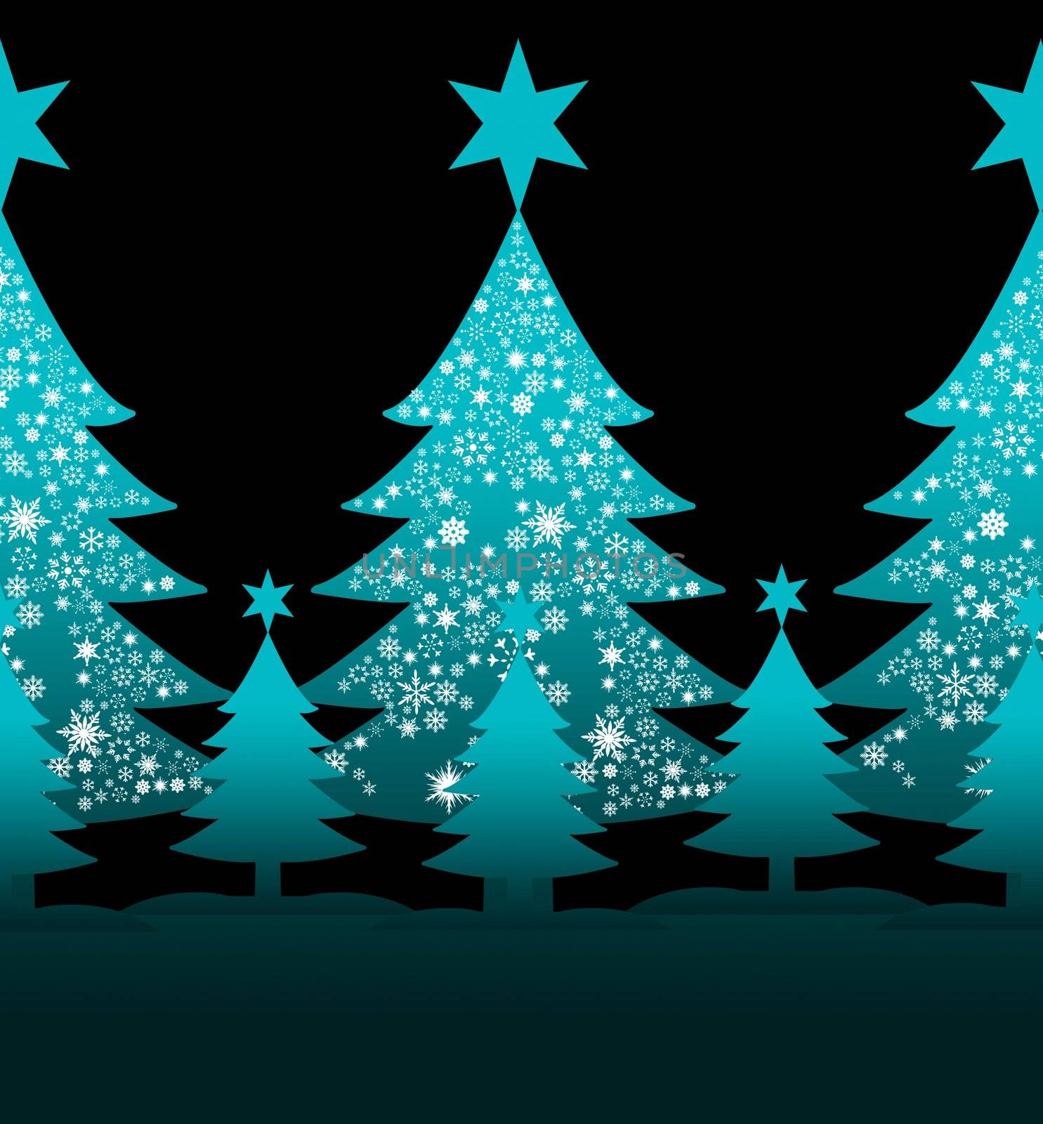 Blue christmas tree illustration by pixbox77