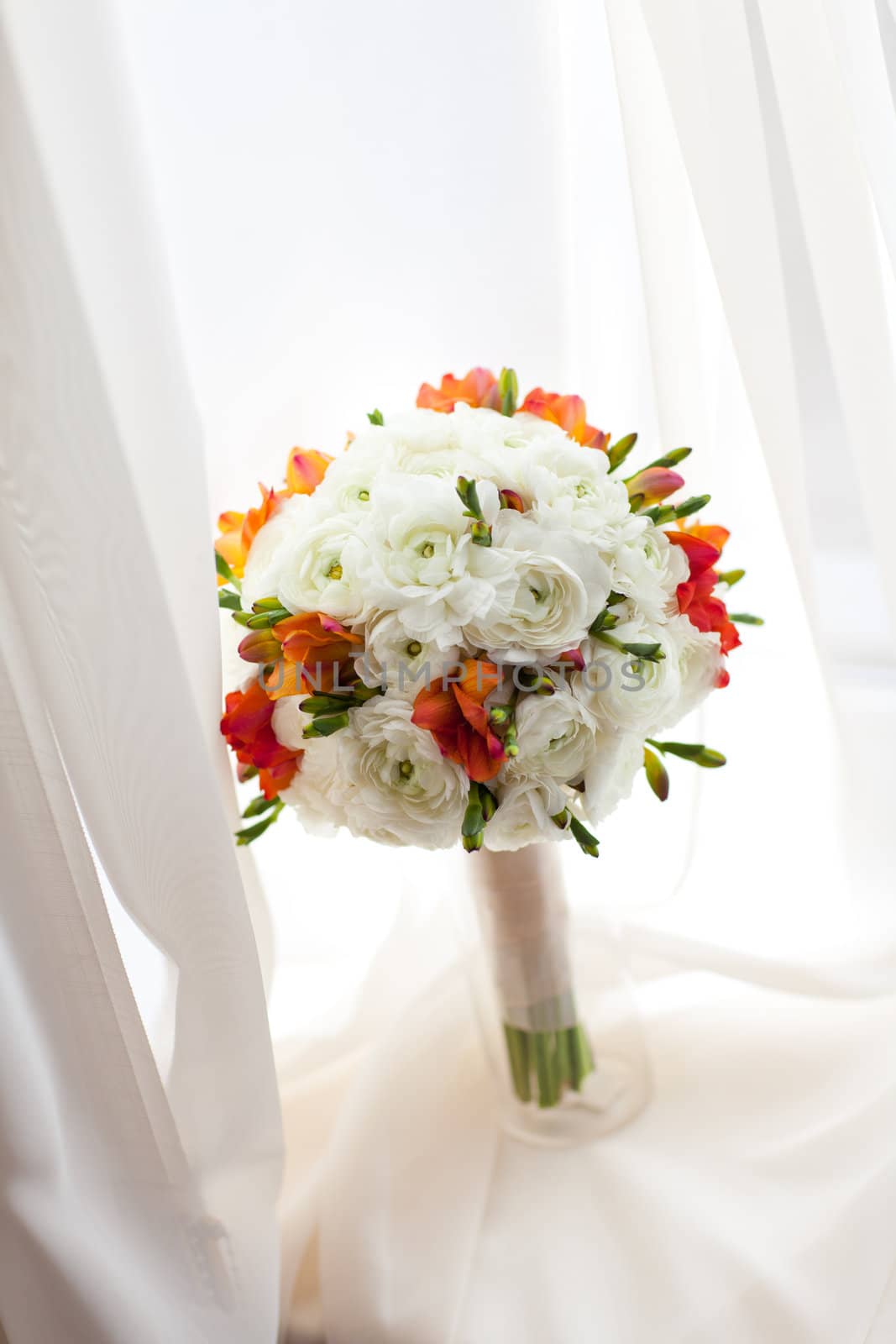 bouquet on the window in a vase