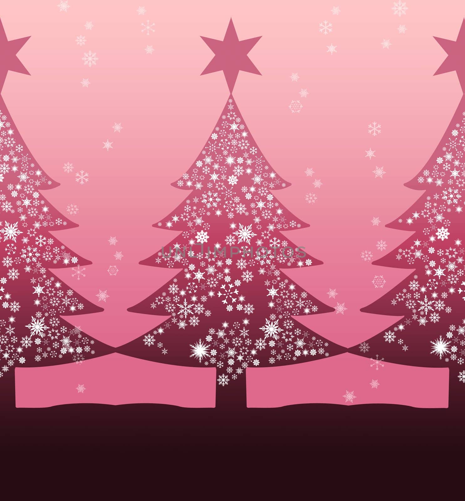 Pink christmas tree with snow by pixbox77