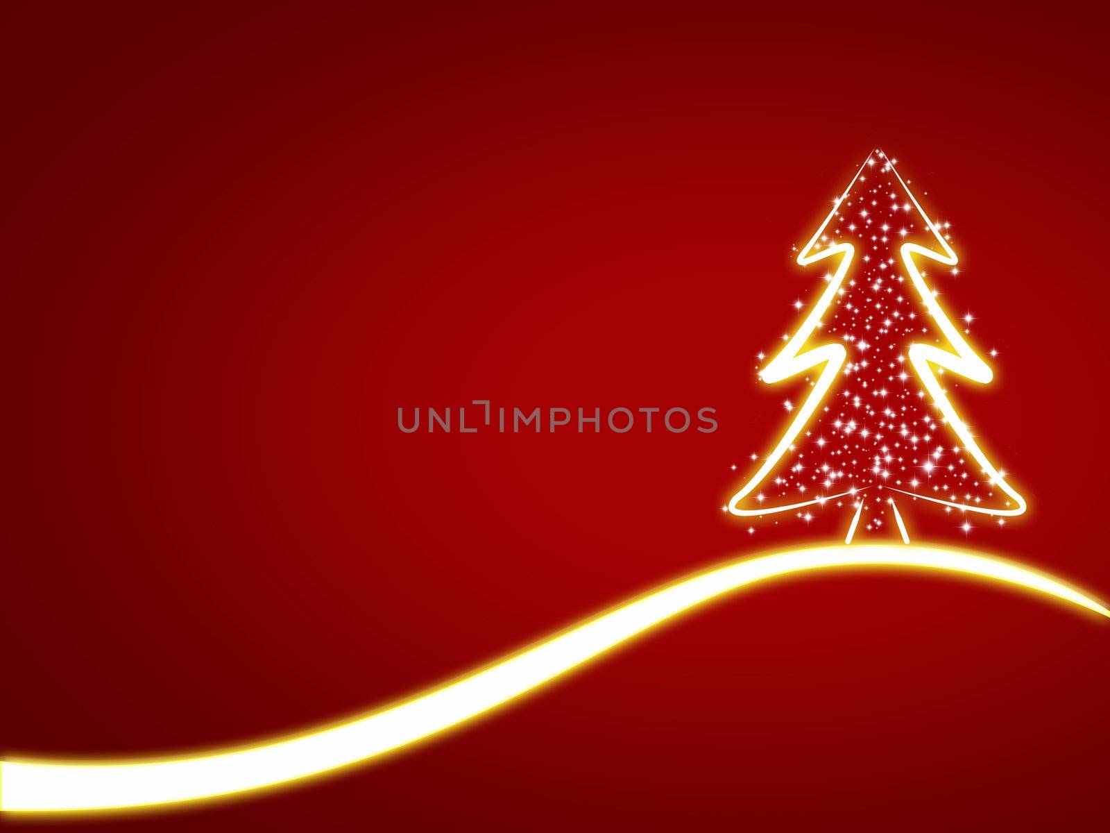 christmas background for your designs in red with a Christmas Tree 