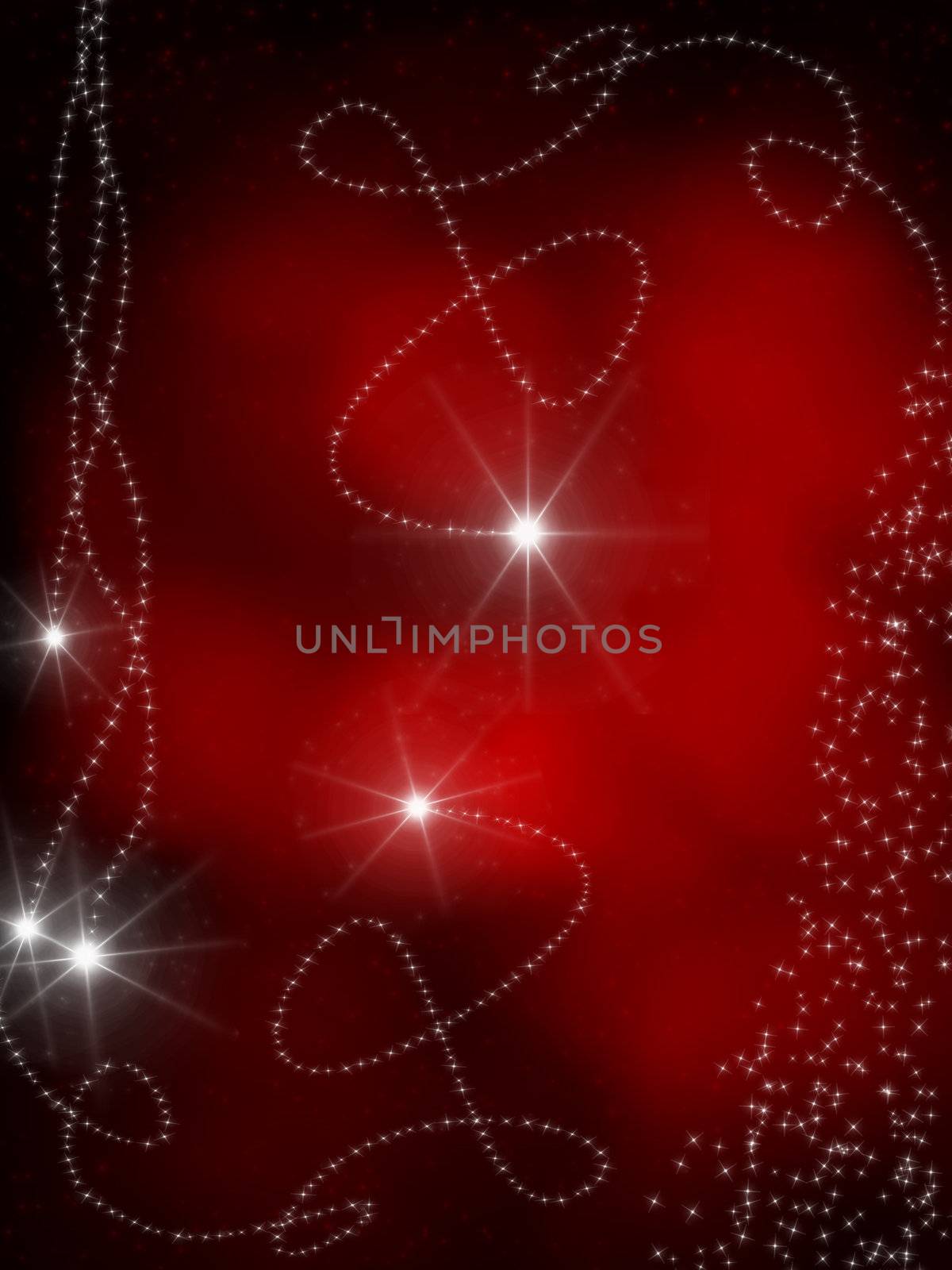 christmas design with stars on red background