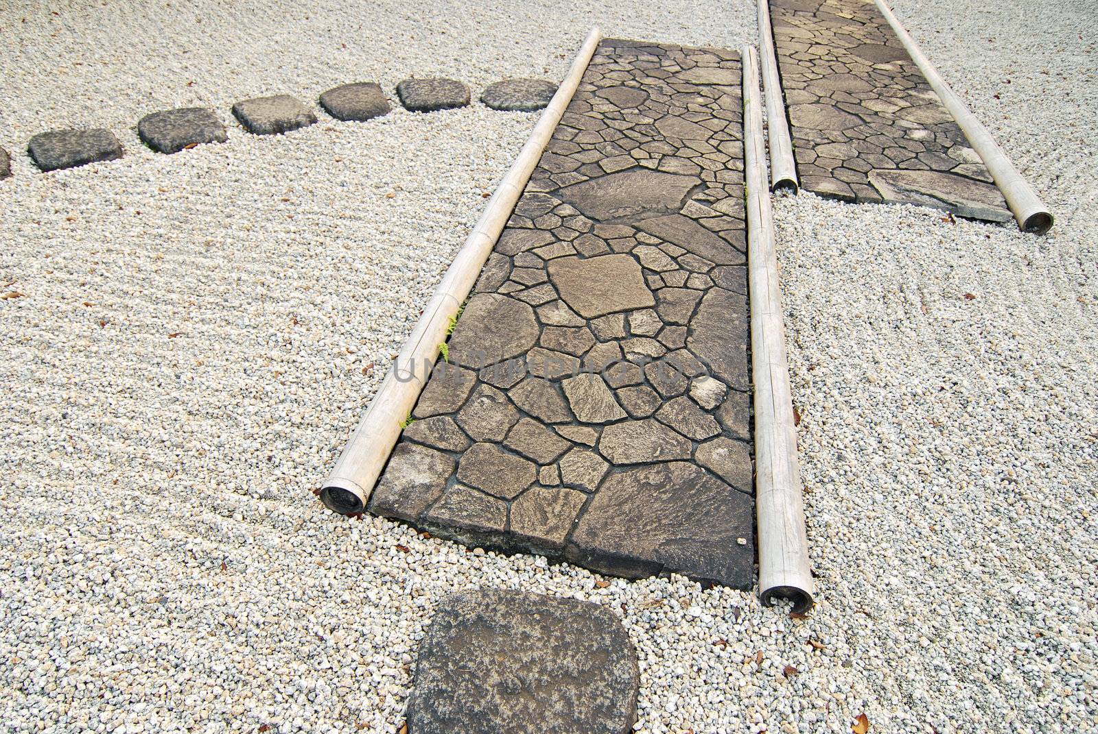 fragments of stone ways in japanese stone garden, Tokyo Japan