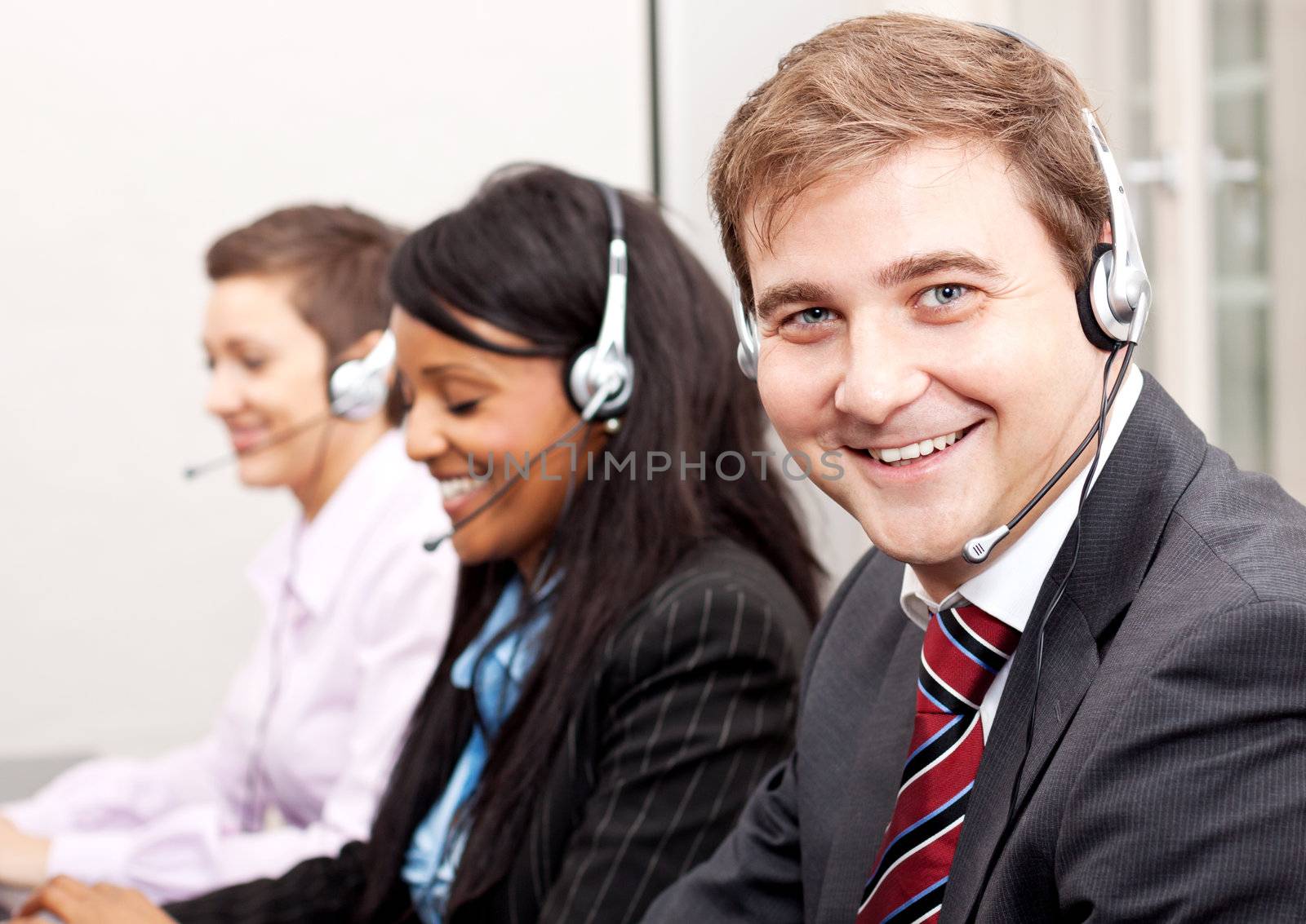 callcenter service communication in office by juniart