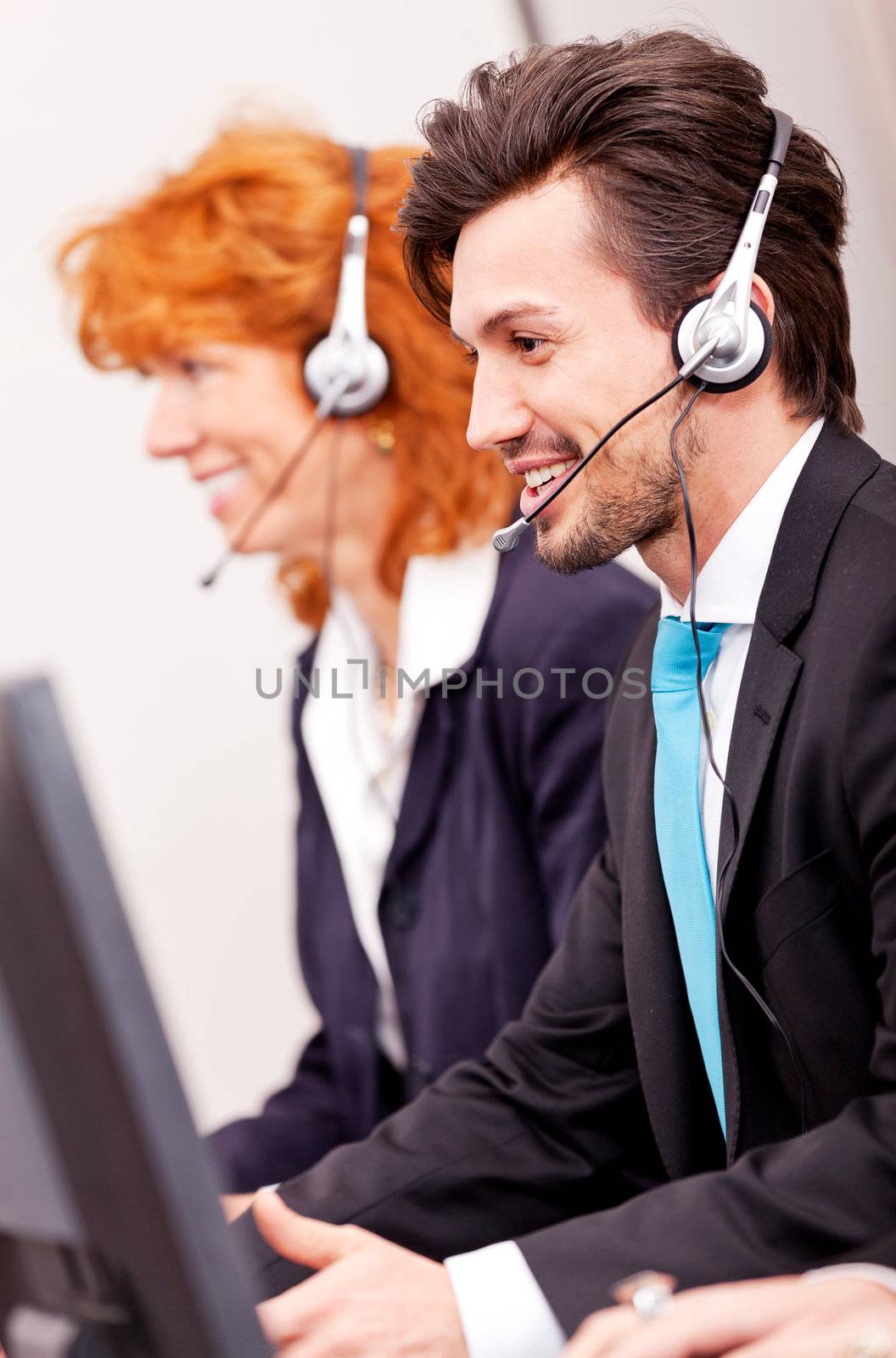callcenter service communication in office by juniart