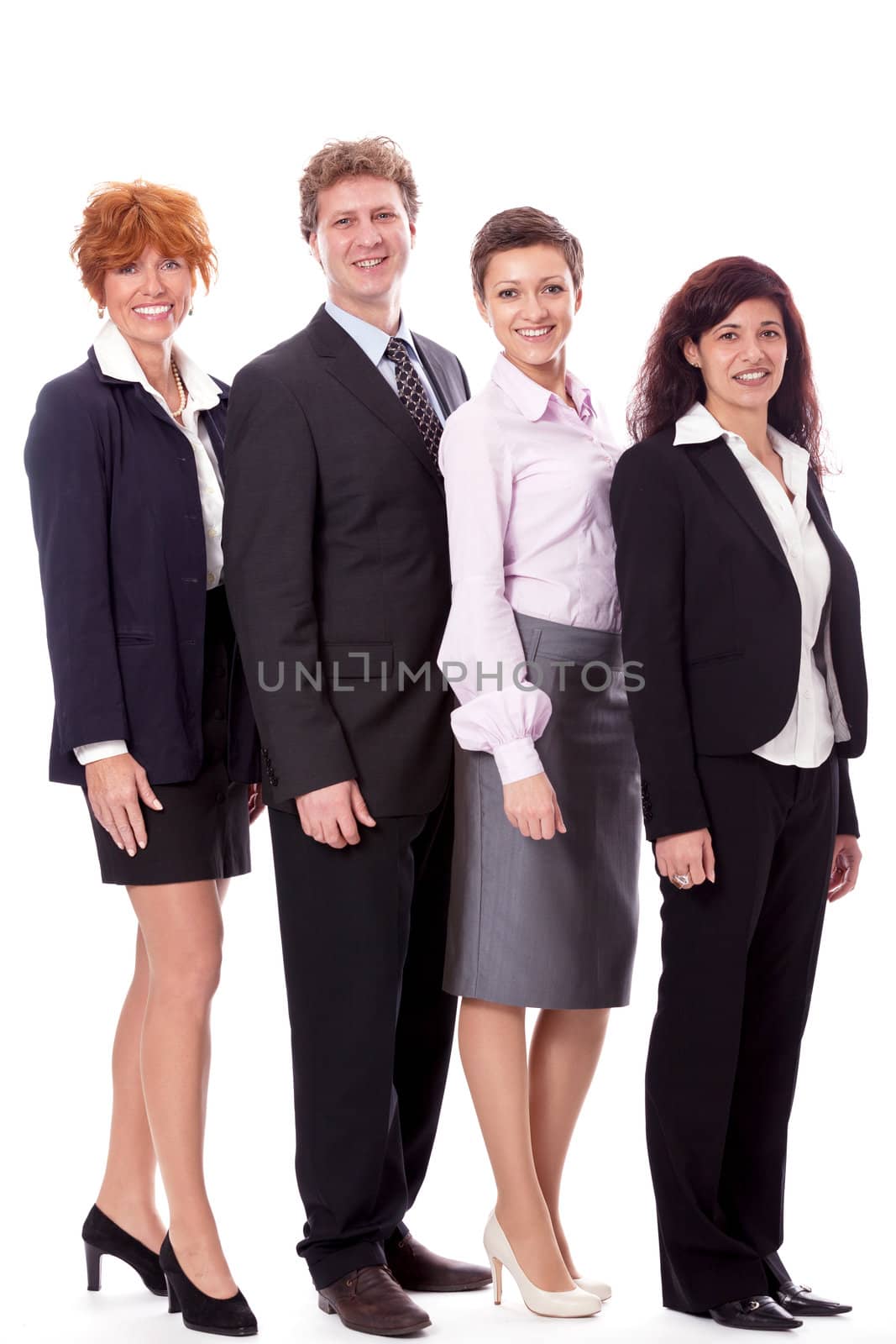 smiling business team man female isolated by juniart