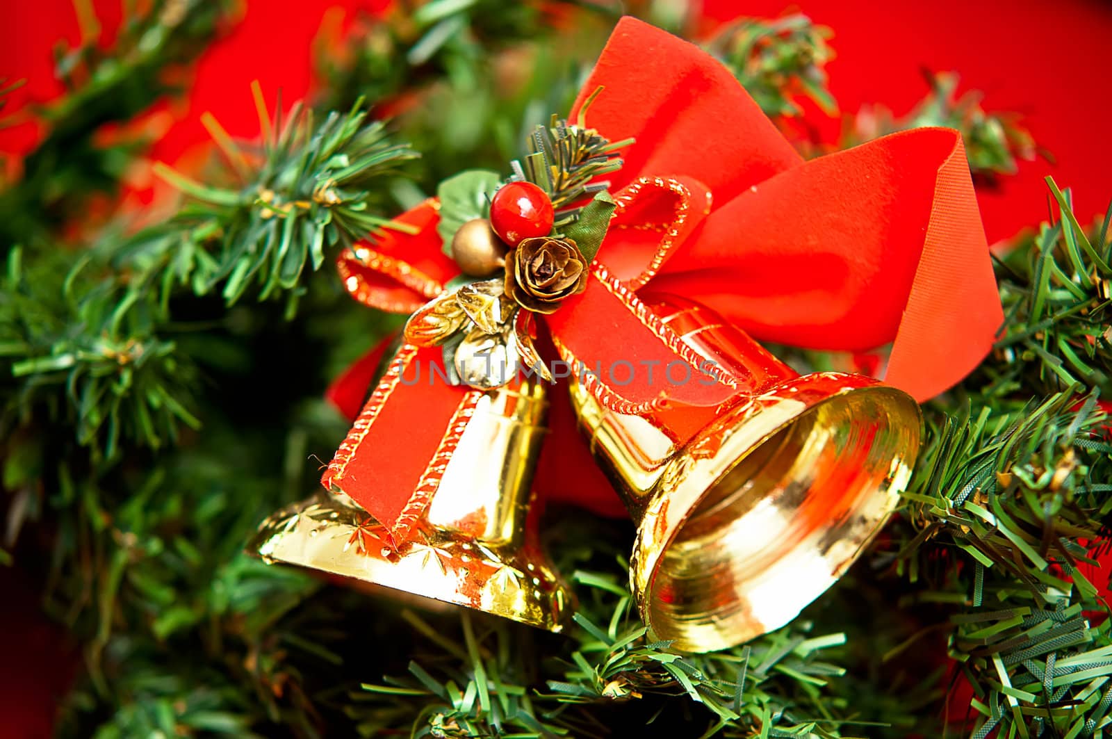 Christmas tree decorated with Christmas Bells.