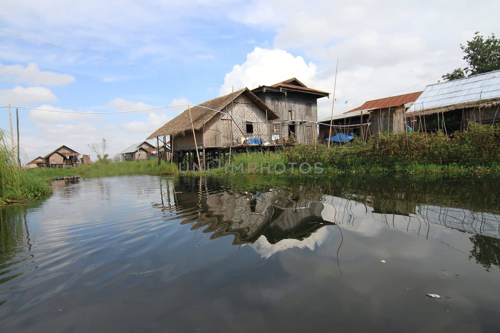 Houses at Inle lake, Myanmar by rufous