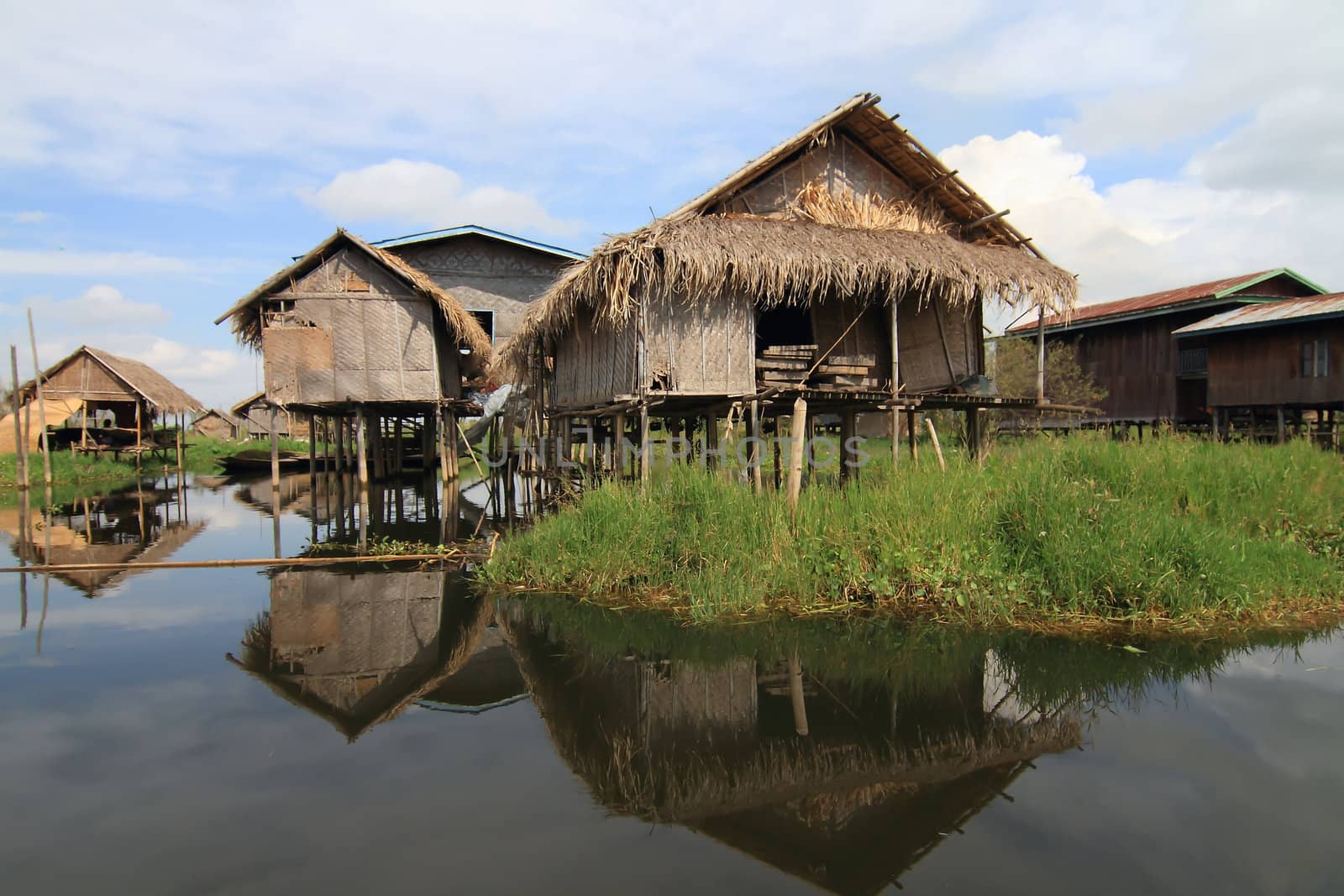 Houses at Inle lake, Myanmar by rufous