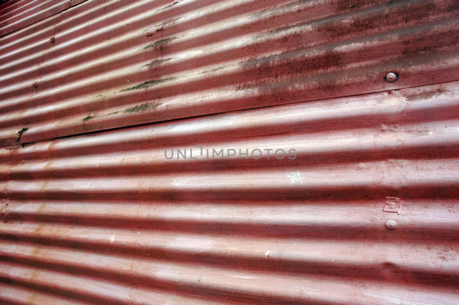 red old zinc wall