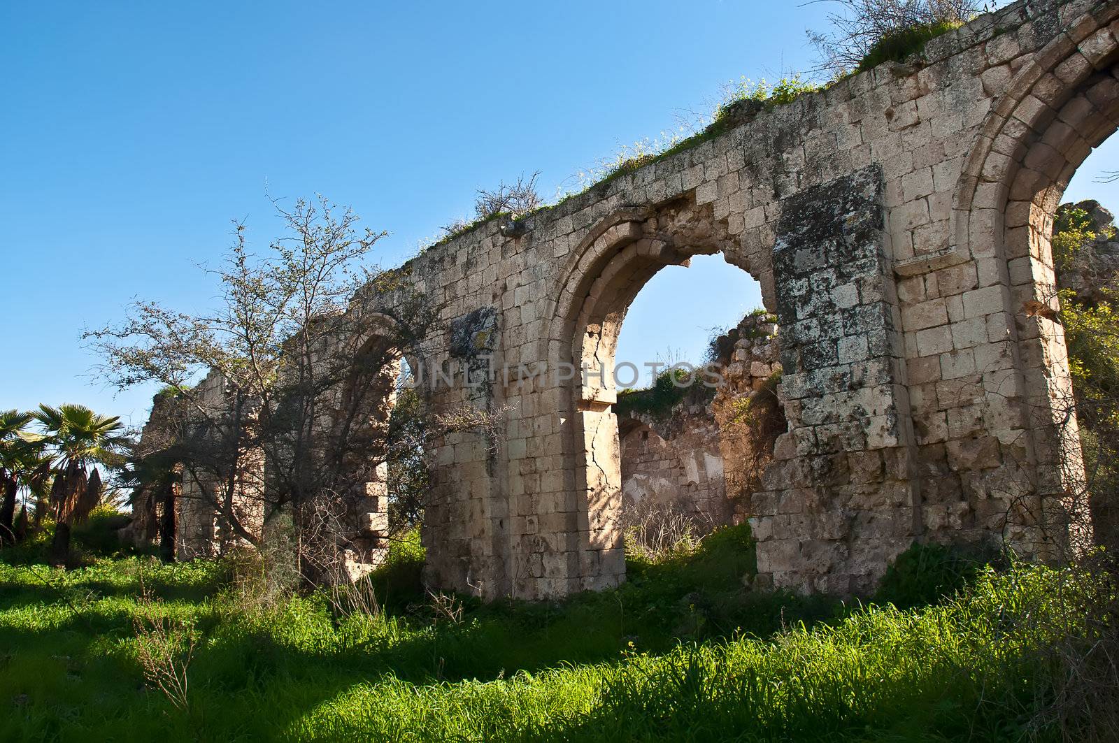Ruins of the walls of the eighth century. Ramla. Israel.