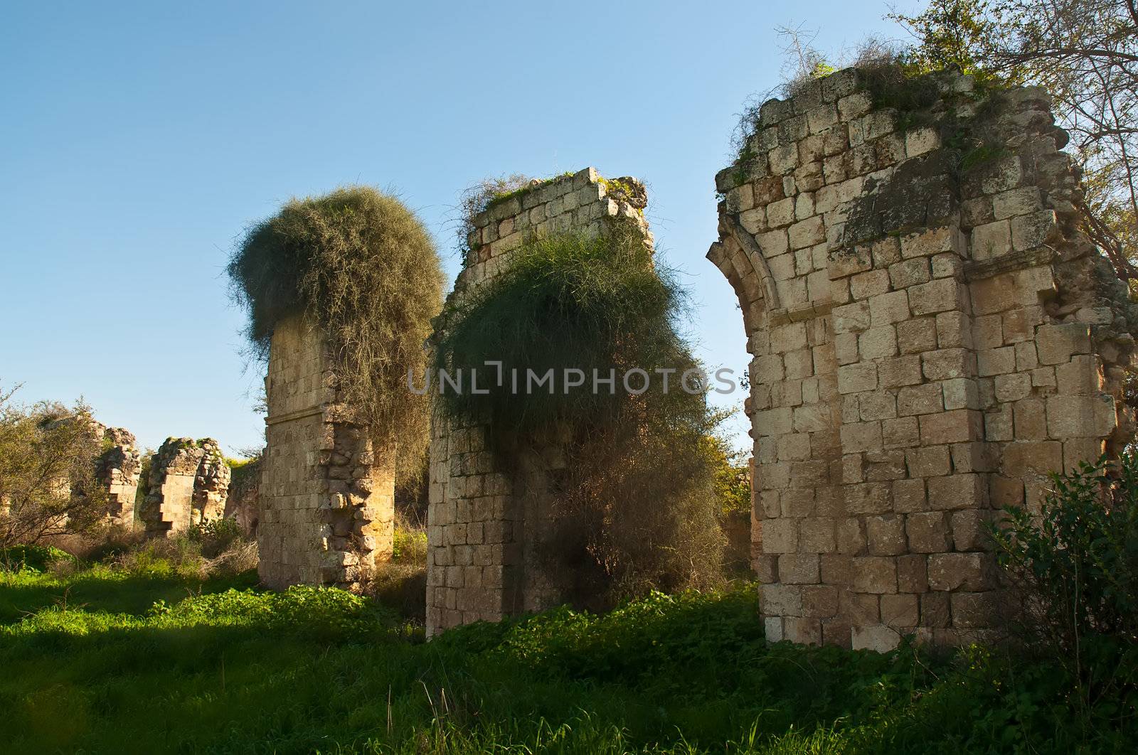 Ruins of the walls of the eighth century. Ramla. Israel.