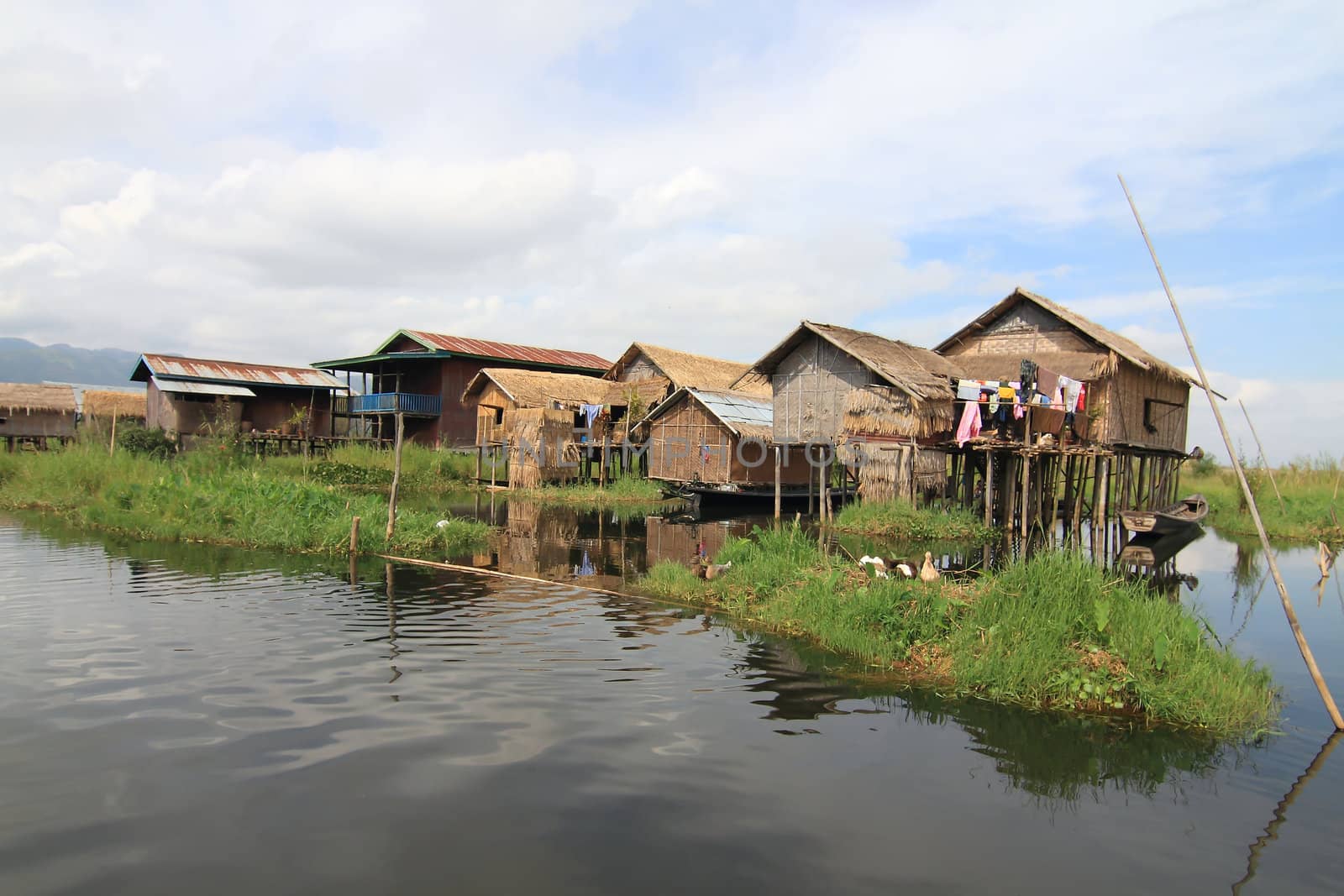 Houses at Inle lake, Myanmar