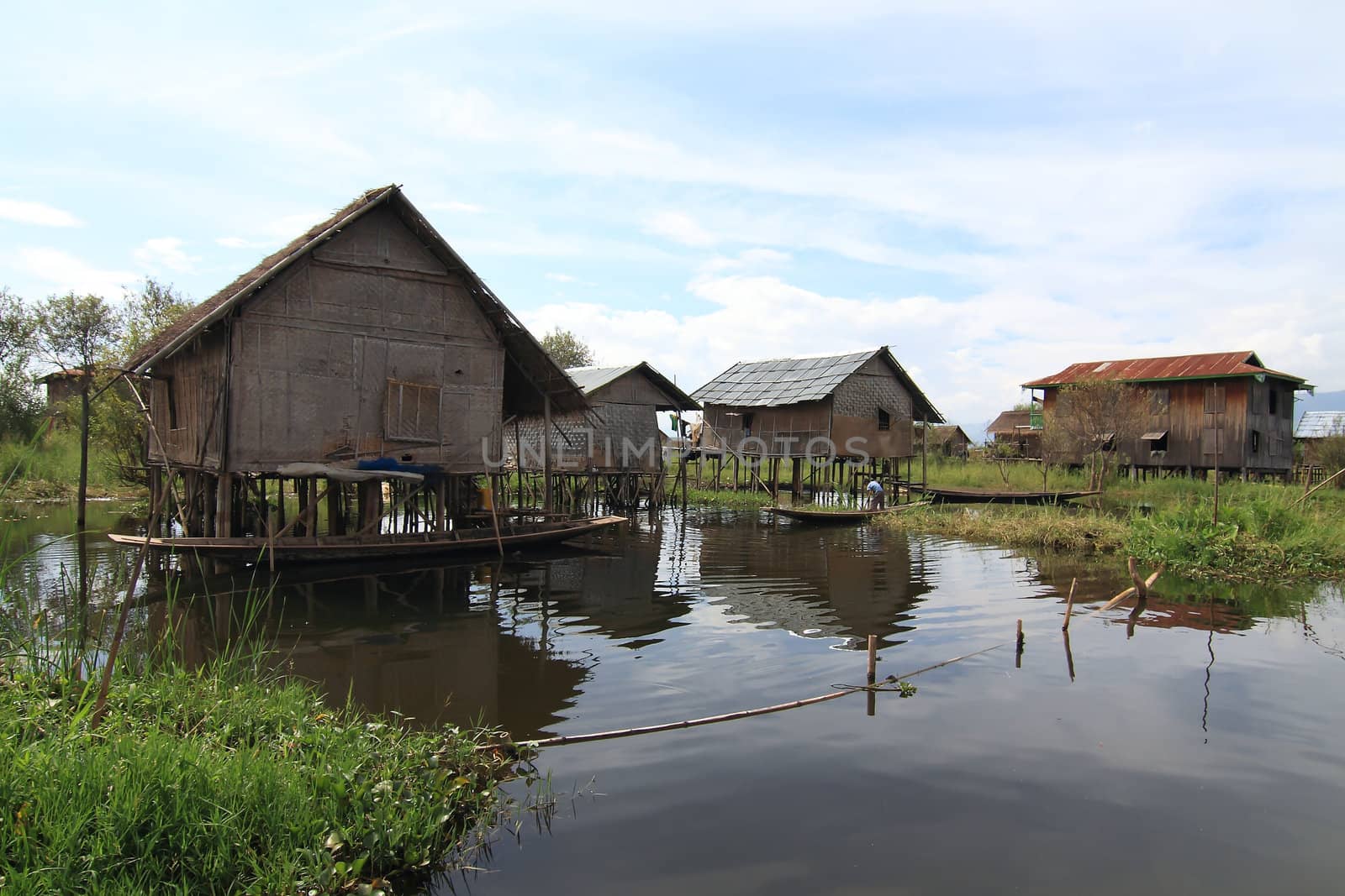 Houses at Inle lake, Myanmar by rufous