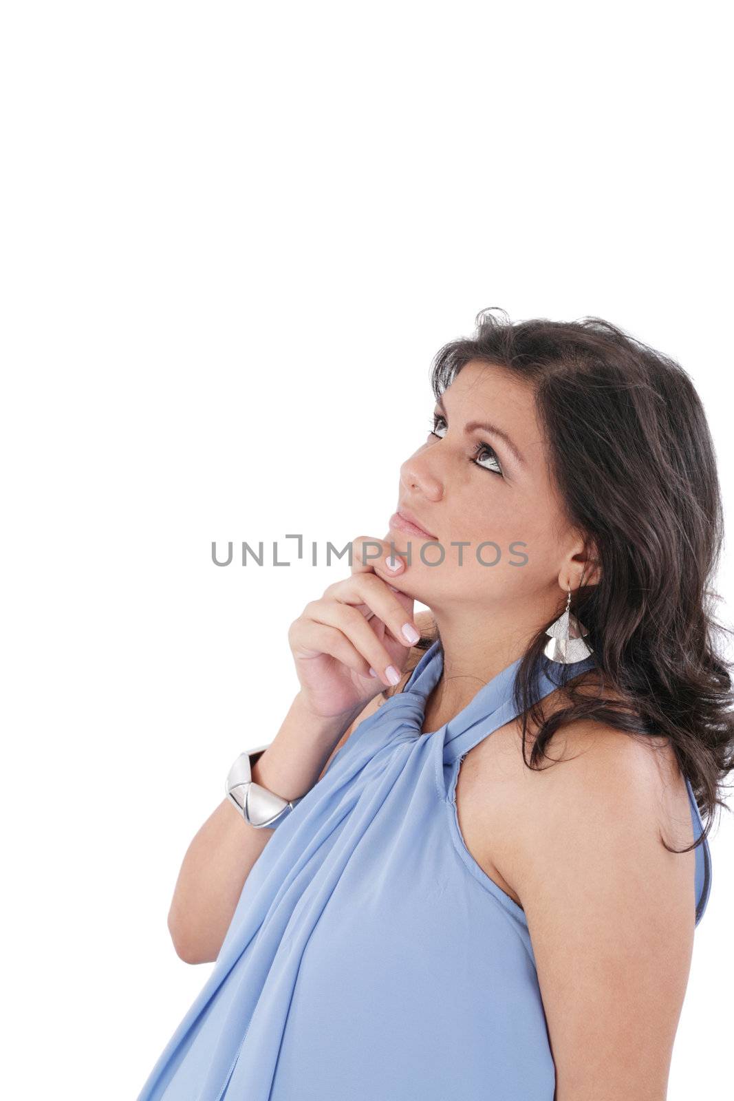 pregnant woman thinks about something