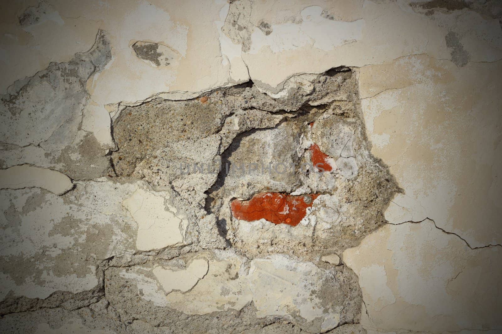 old dirty wall texture with destroyed mortar