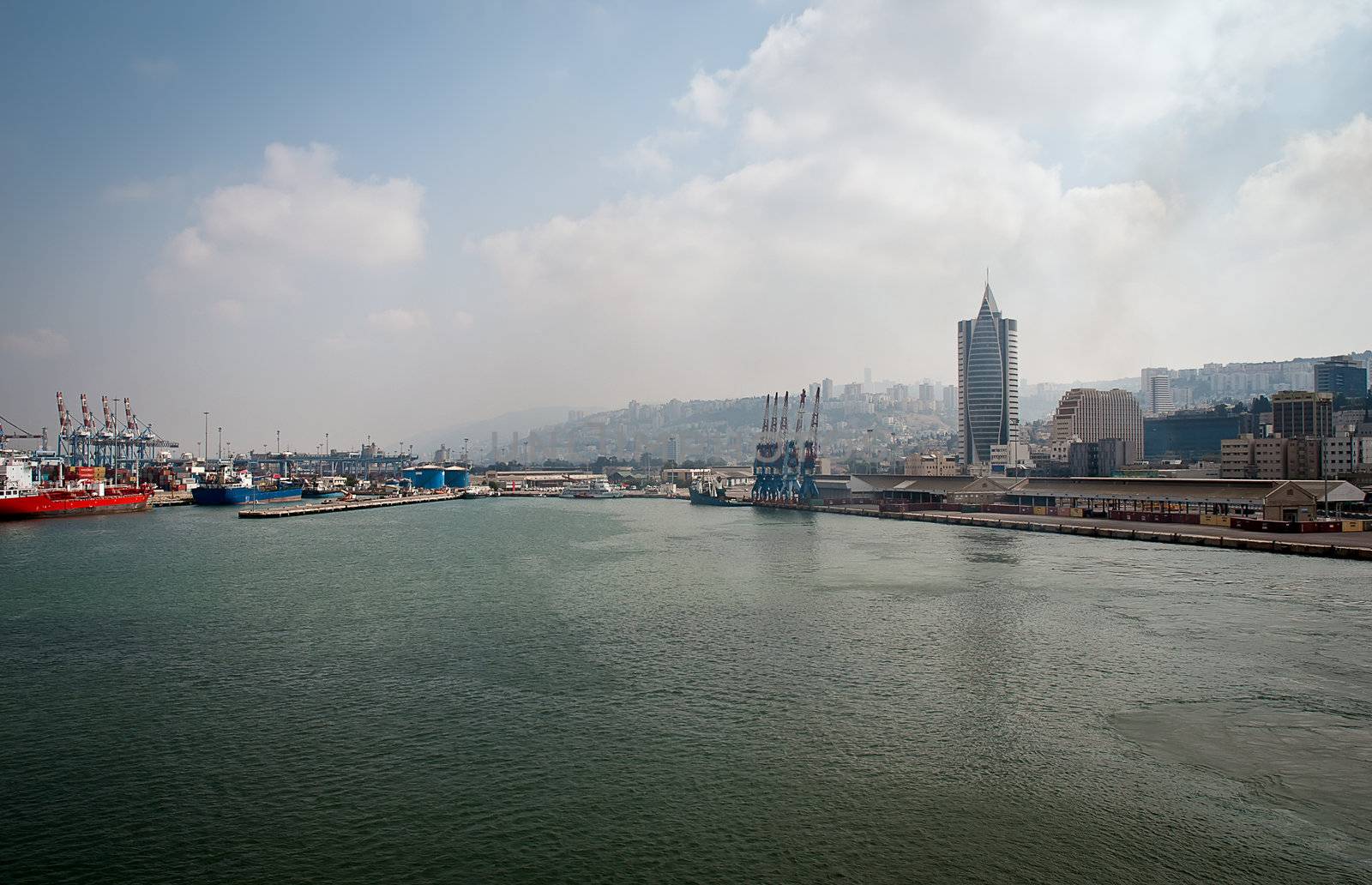 Sea Port of Haifa. Israel.Panoramic view.