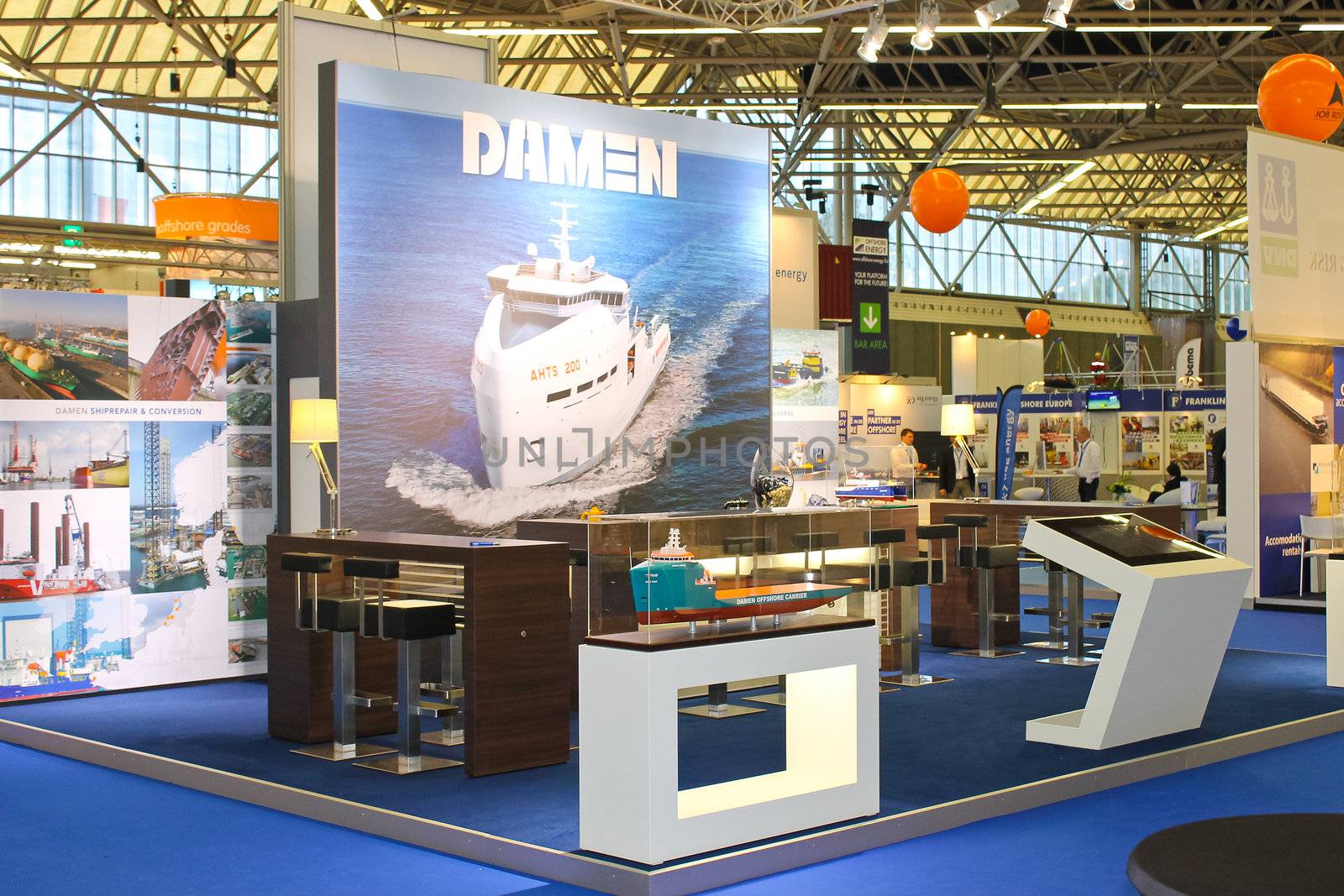 Stand shipbuilding company Damen at the exhibition Offshore Energy 2012. Netherlands