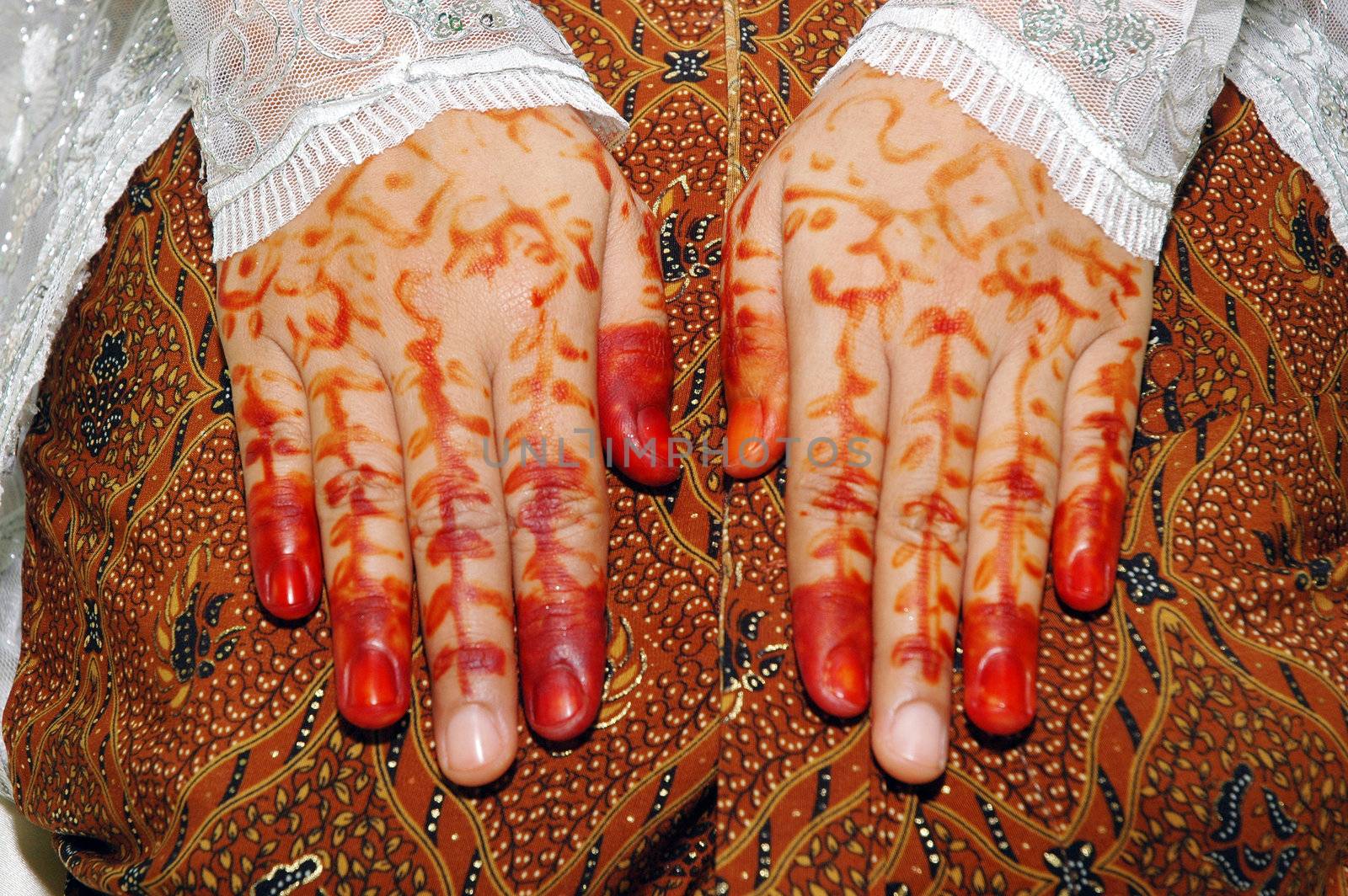 Traditionally the bride's hand tattoo woman Indonesia by antonihalim