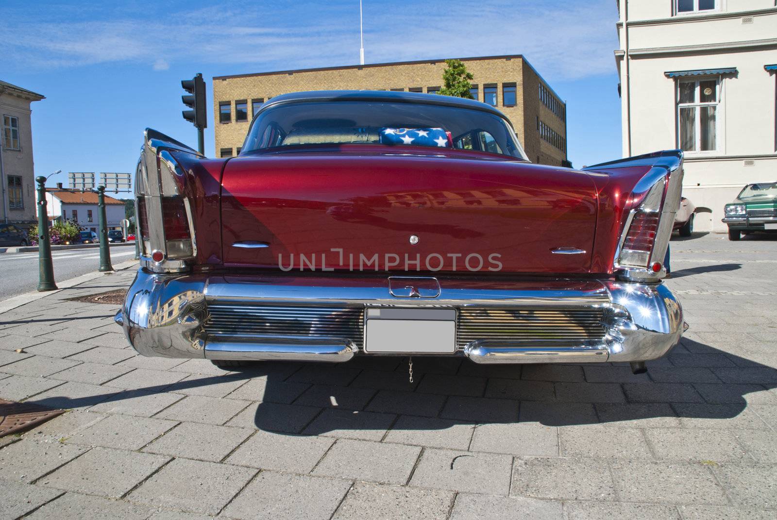 each wednesday during the summer months there is a display of american vintage cars in the center of halden city, picture shows a 1959 buick special