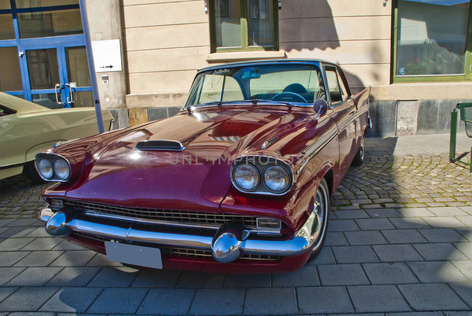 1958 packard two-door hardtop coupe, image is shot in august 2012 in the city center of halden