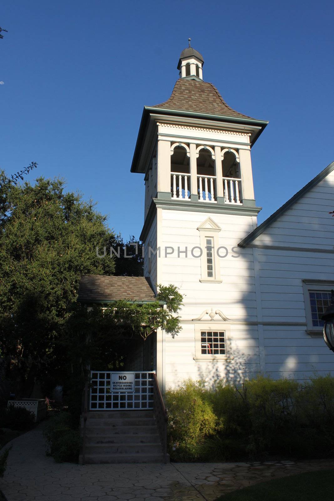 Bell tower of the Nazarene Church in Ojai California