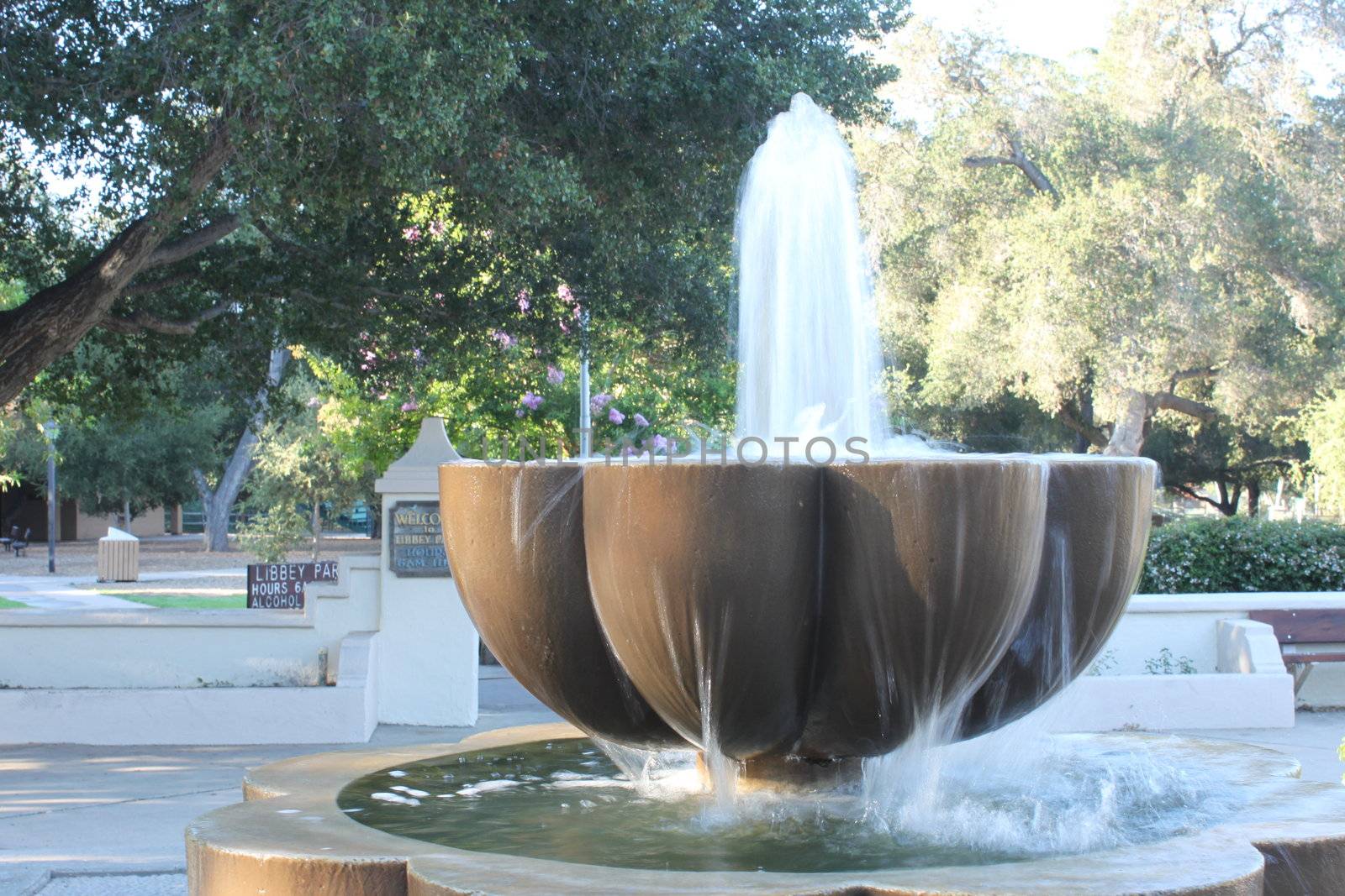 Water fountain in the middle of Ojai, California.