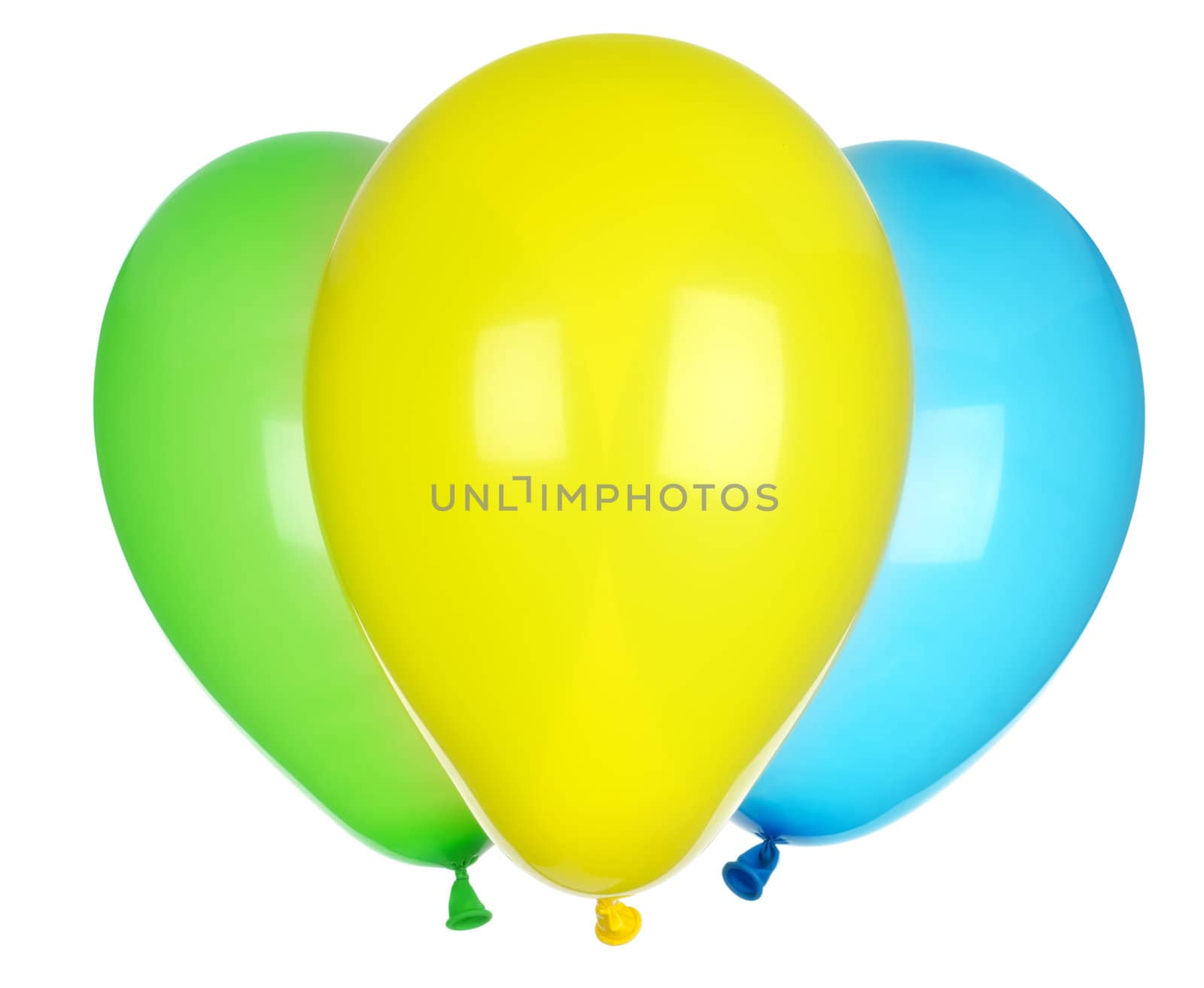 Bright balloons isolated on a white background