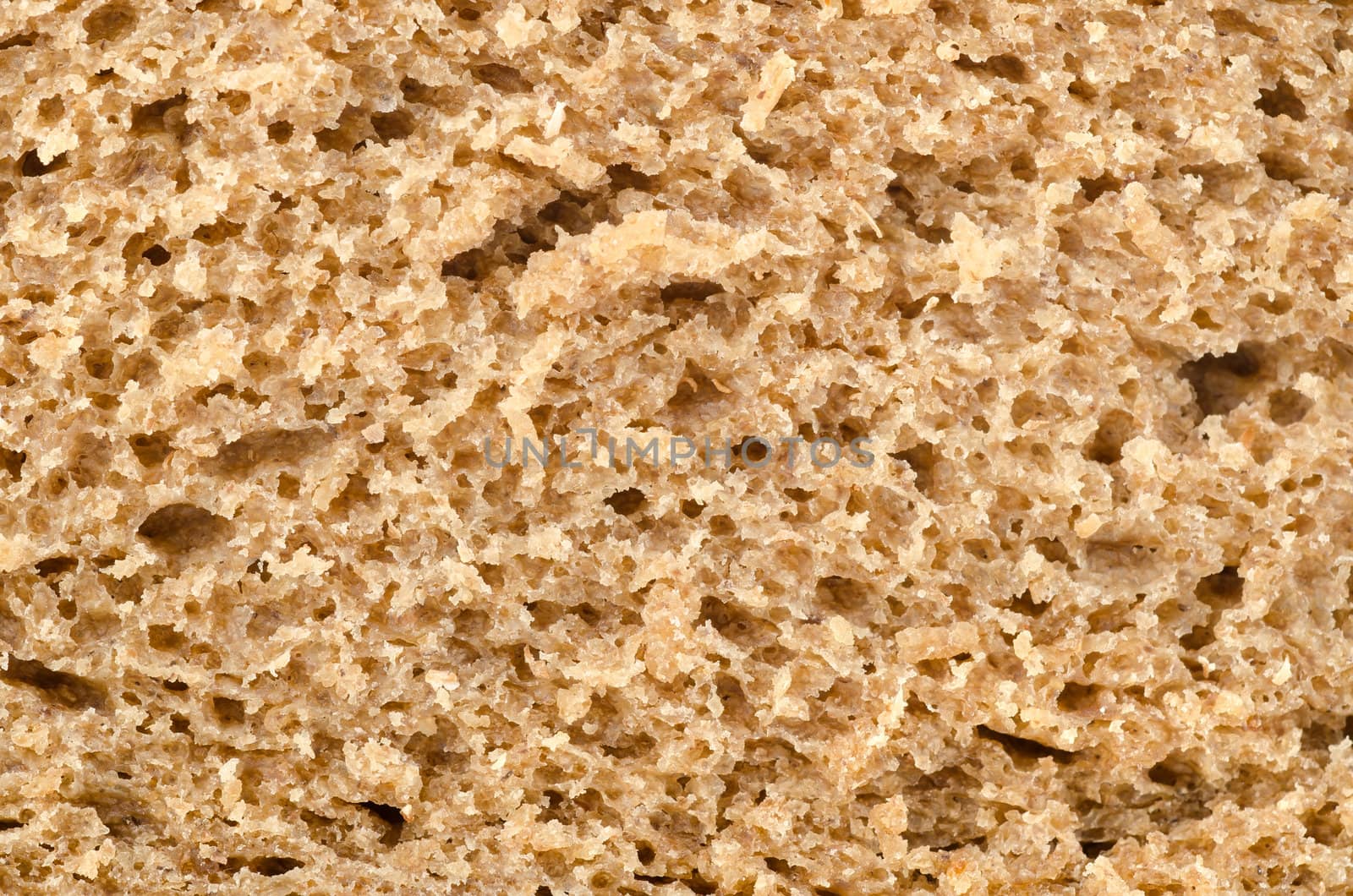 Background and texture rye bread close up