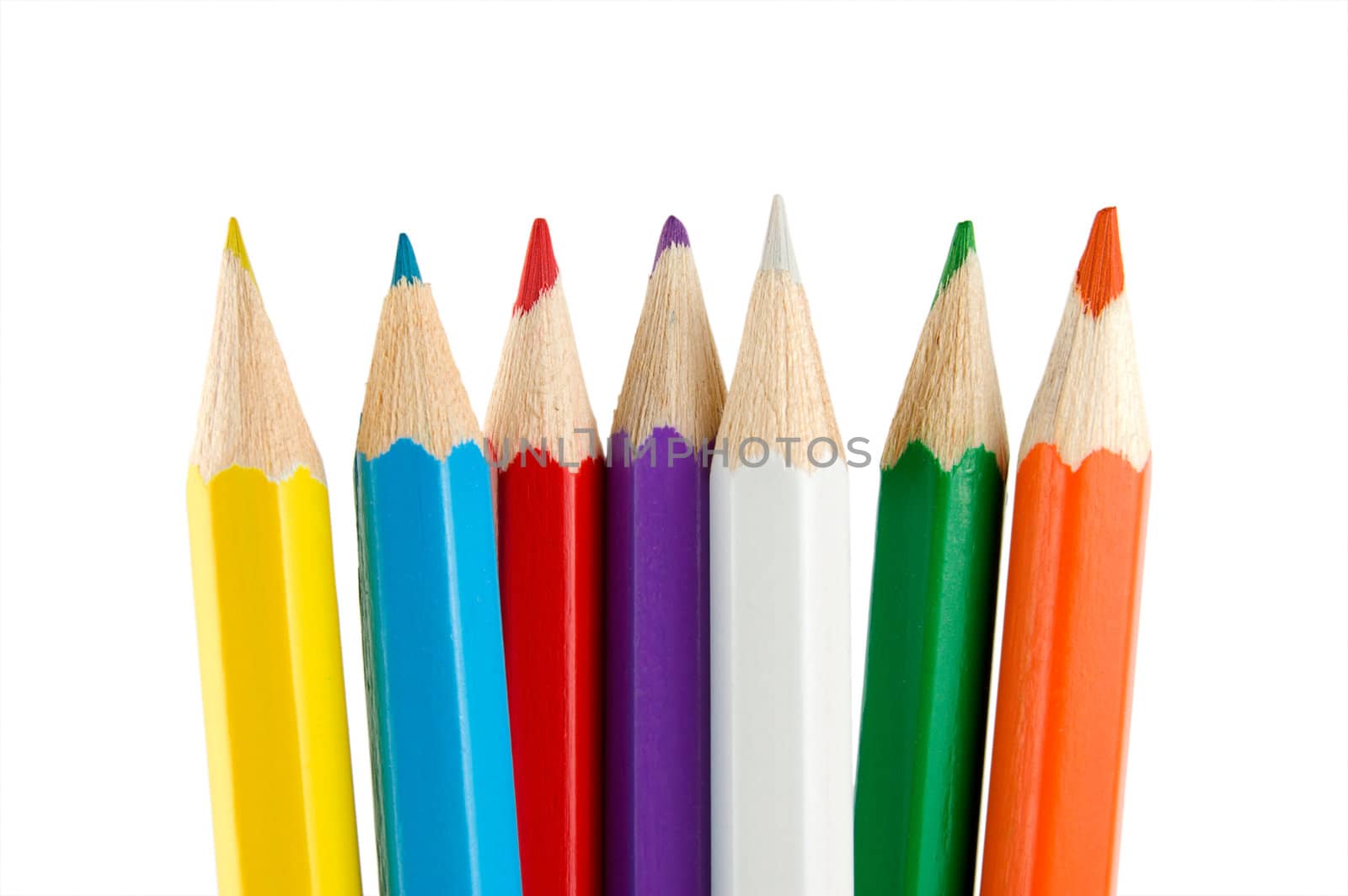 Crayons isolated on a white background