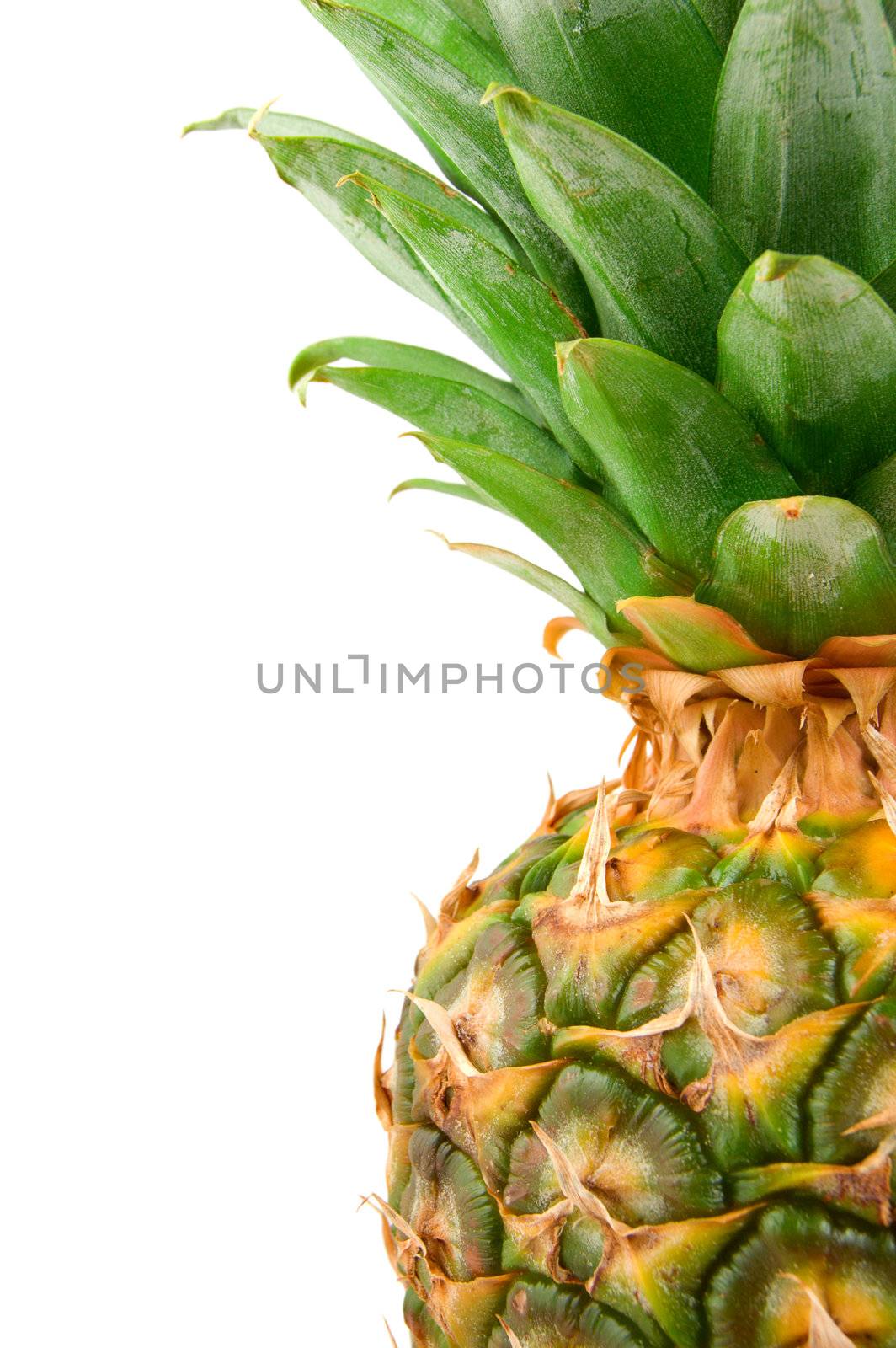 Ripe juicy pineapple isolated on white background