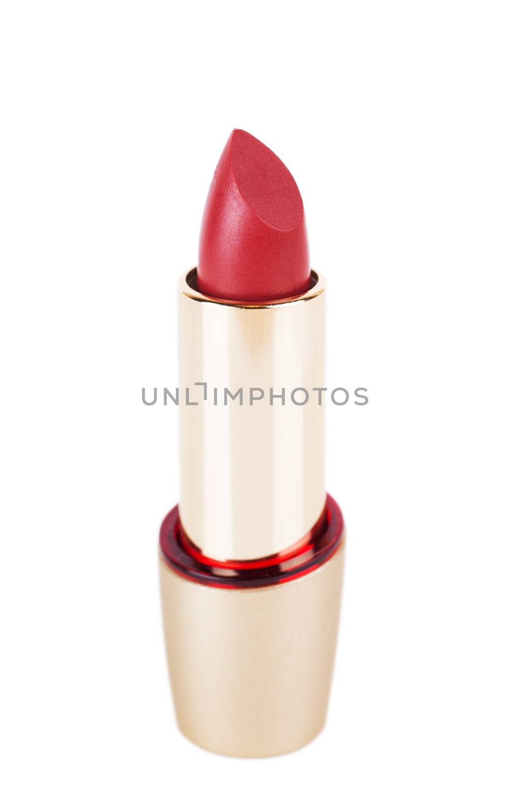 Red lipstick isolated over white background