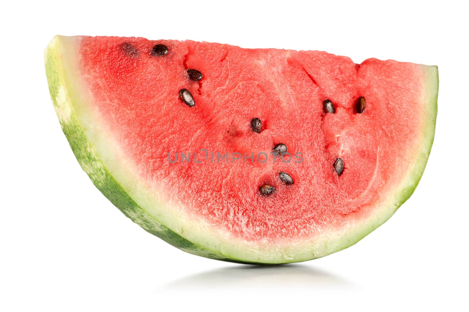 A ripe juicy watermelon isolated on white background