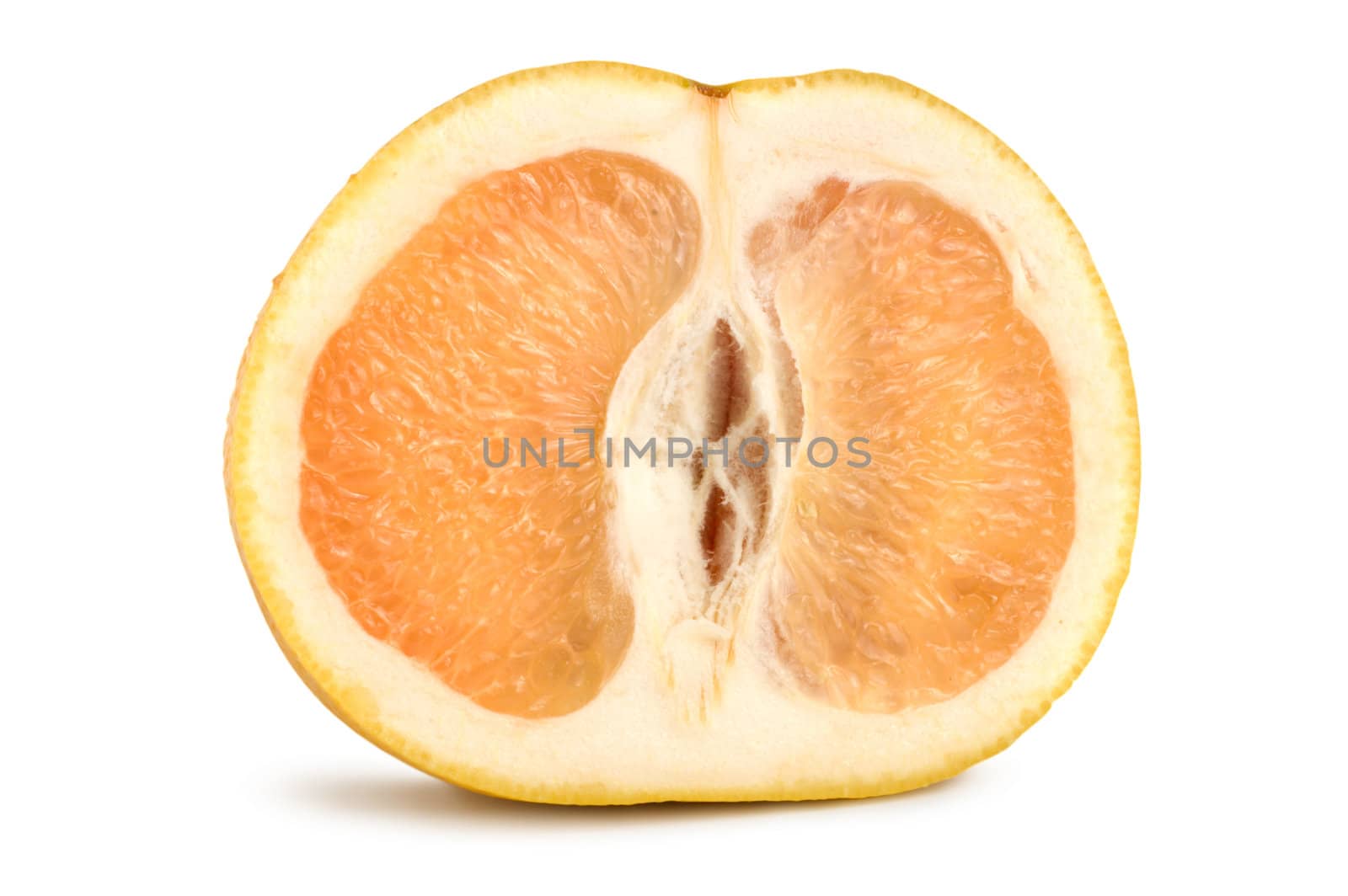 Ripe grapefruit isolated on a white background