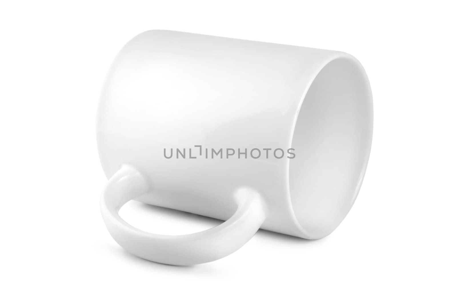 Cup white isolated on white background