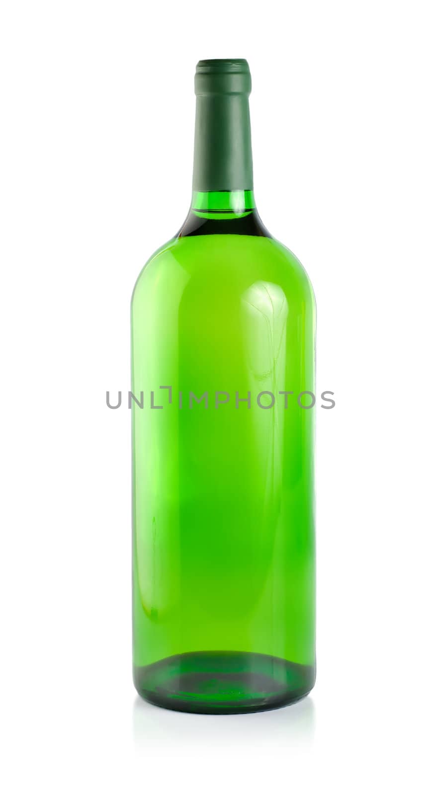 Bottle of white wine, isolated on white