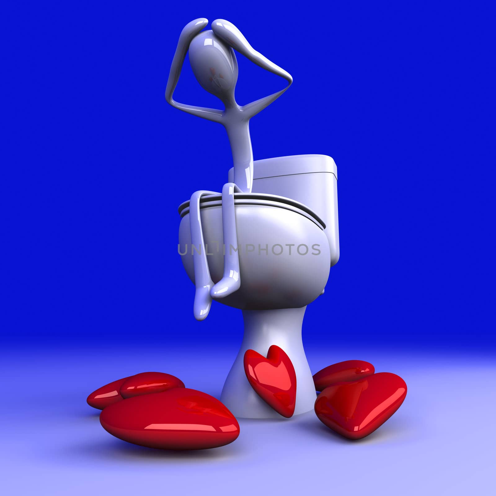 3D rendered Illustration. Being lovesick.