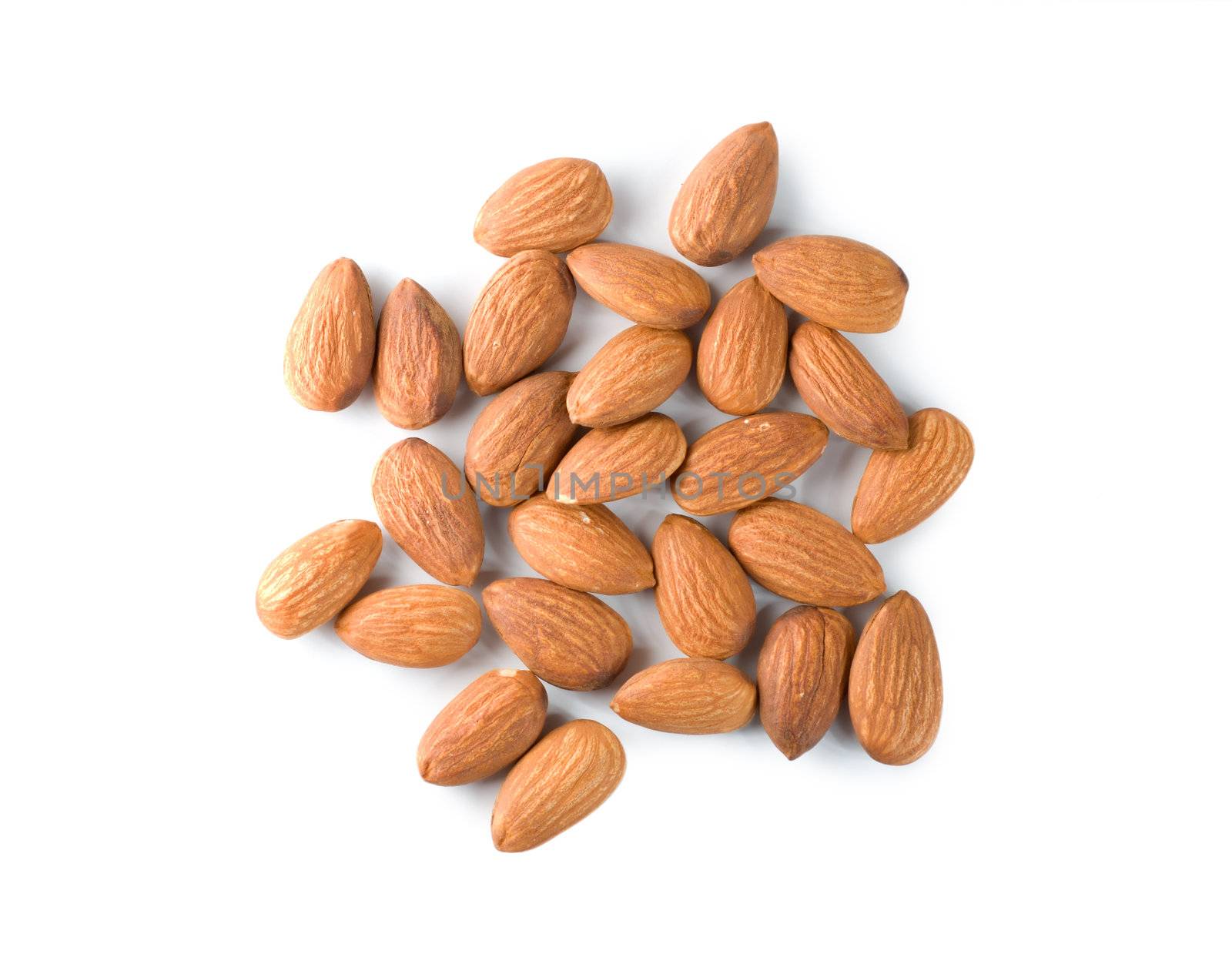 Handful almond isolated by Givaga