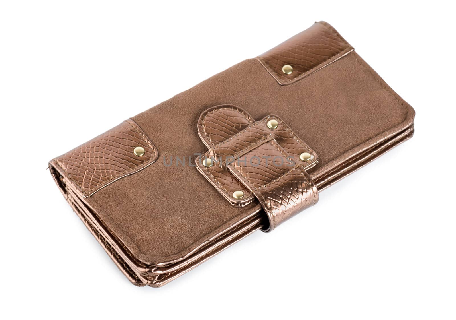Brown purse isolated on a white background