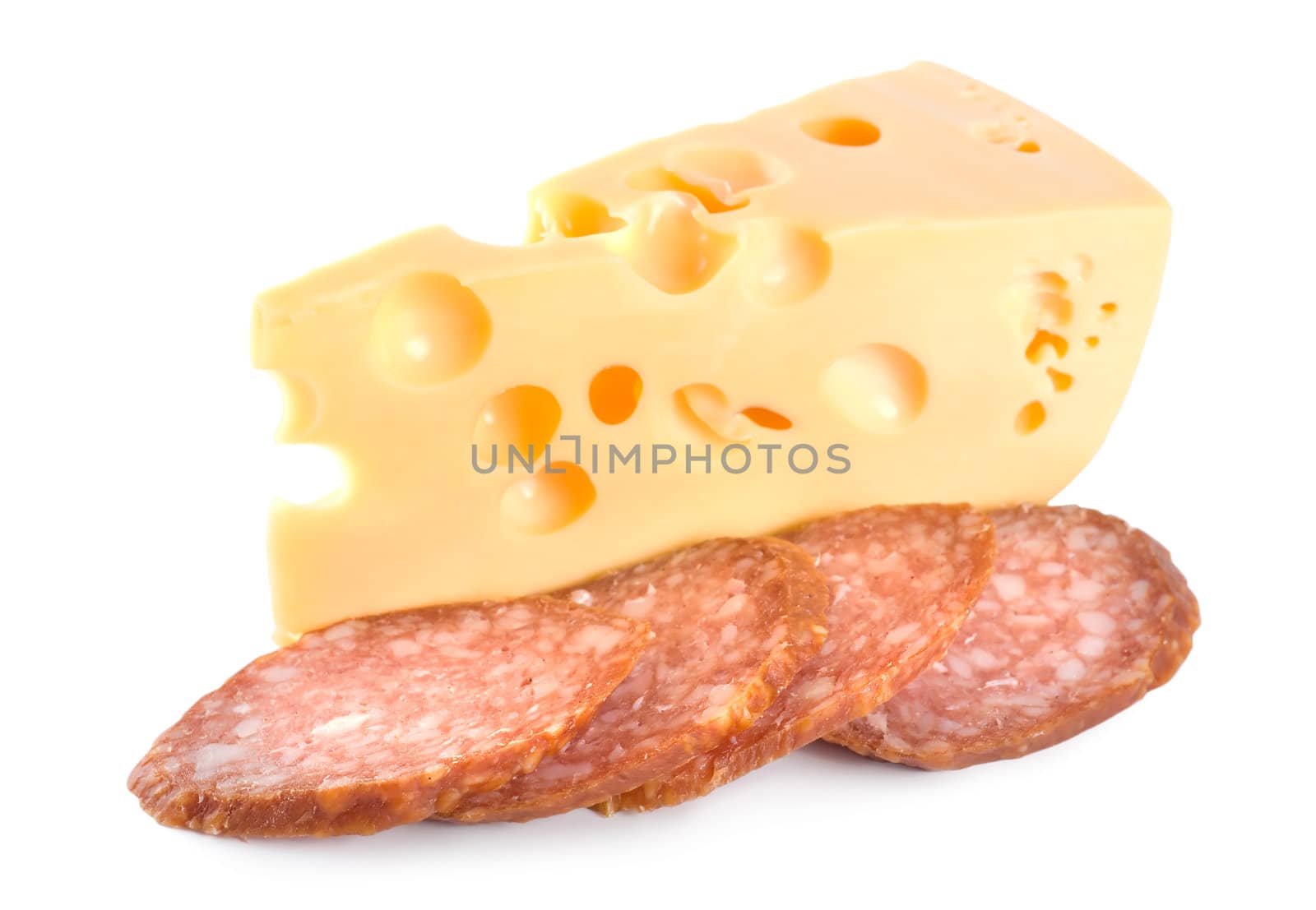 Cheese and Sausage isolated by Givaga