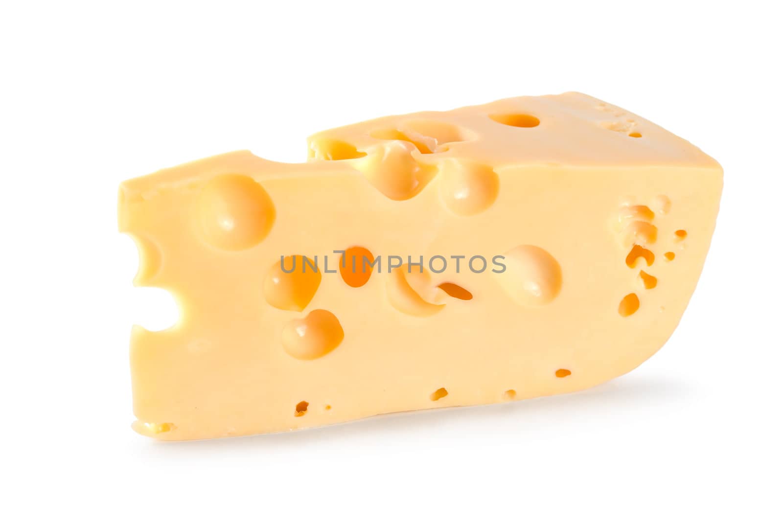 Fresh Dutch cheese isolated on white background