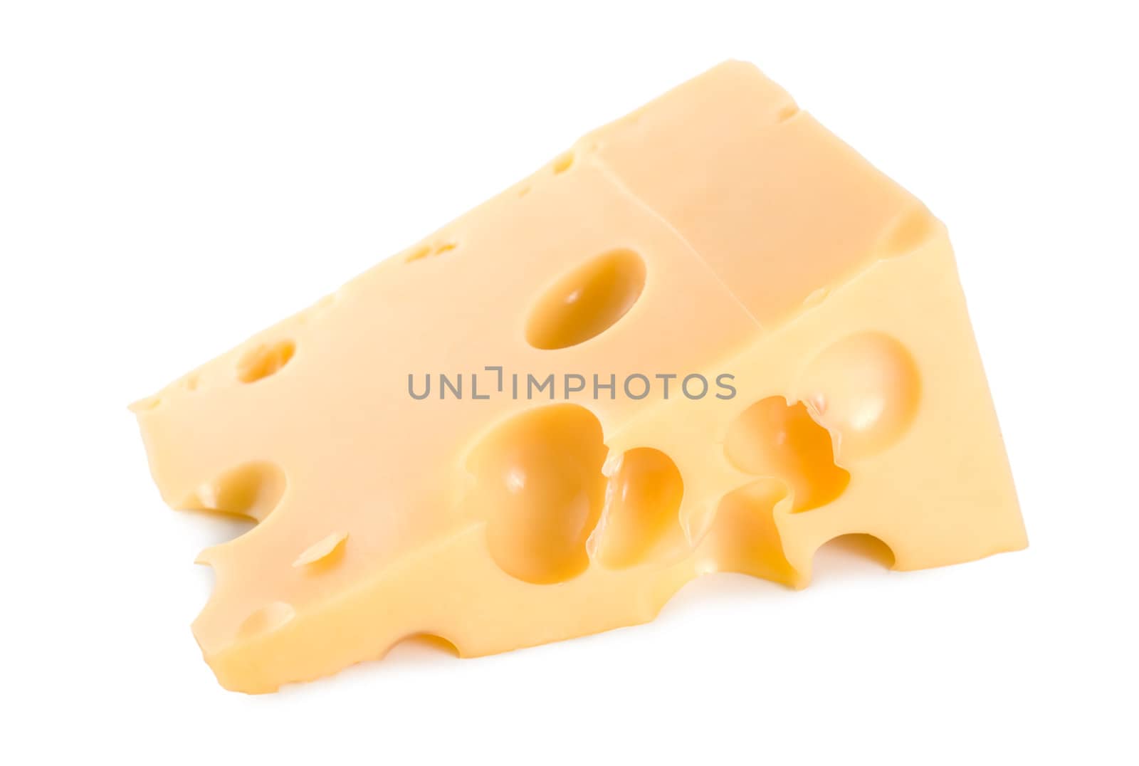 Fresh Dutch cheese isolated on white background