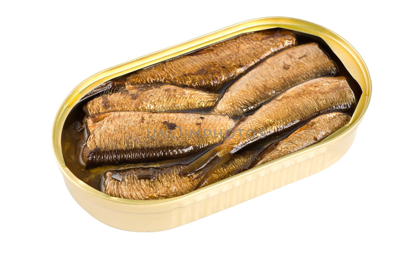 Sprat fish canned isolated by Givaga