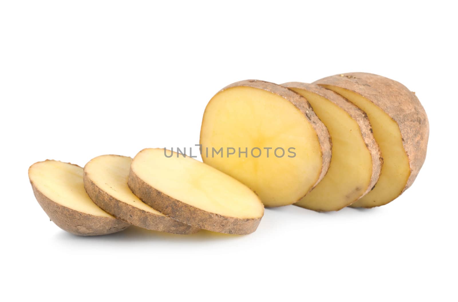 Cut potatoes isolated by Givaga