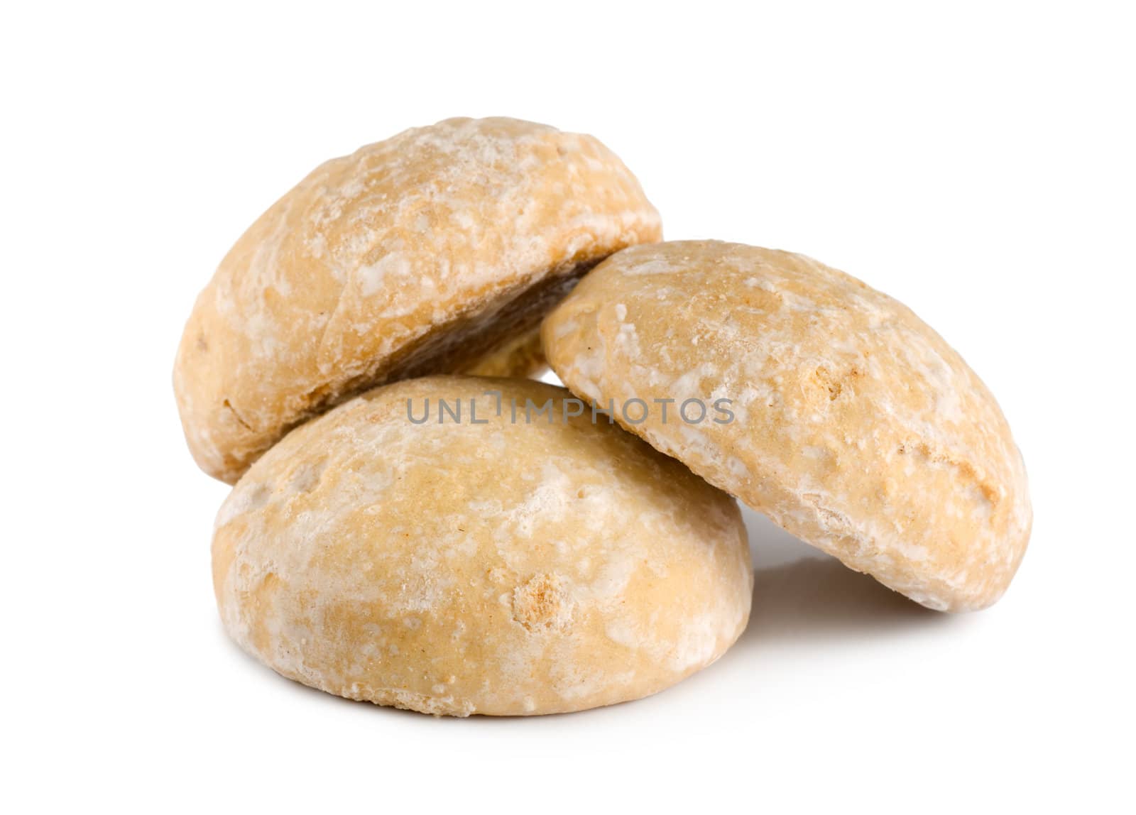 Gingerbread cookies isolated on a white background