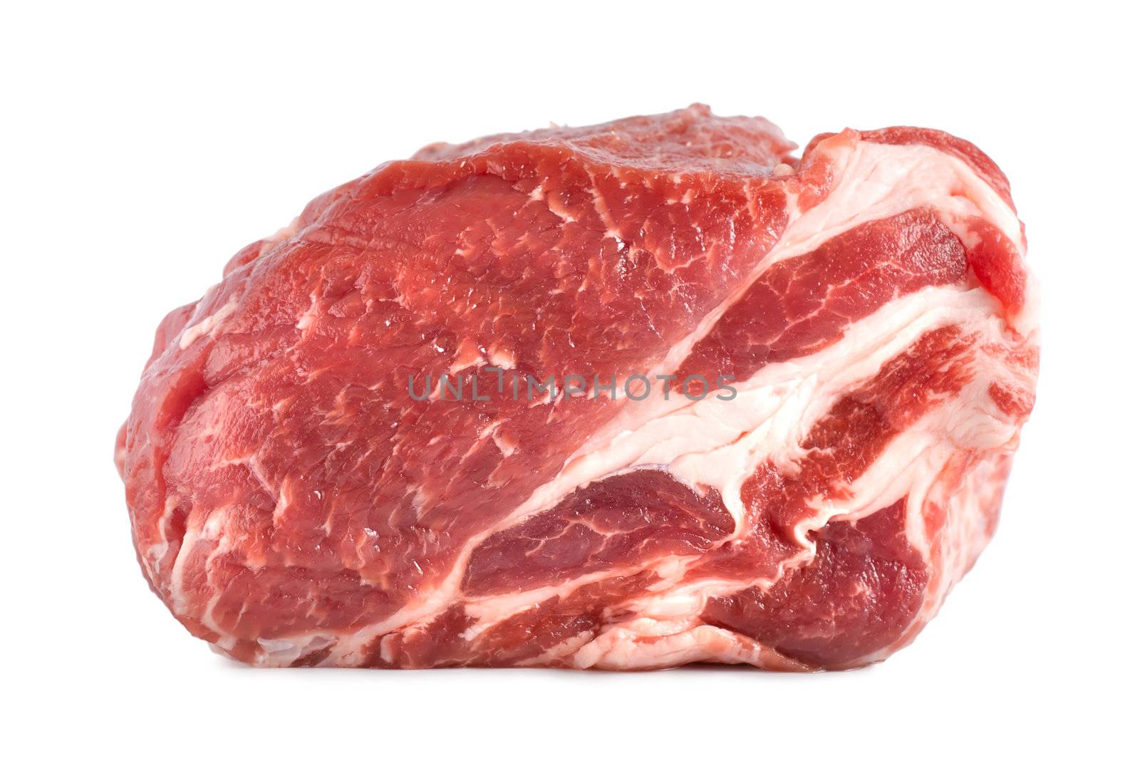 Raw pork isolated on a white background